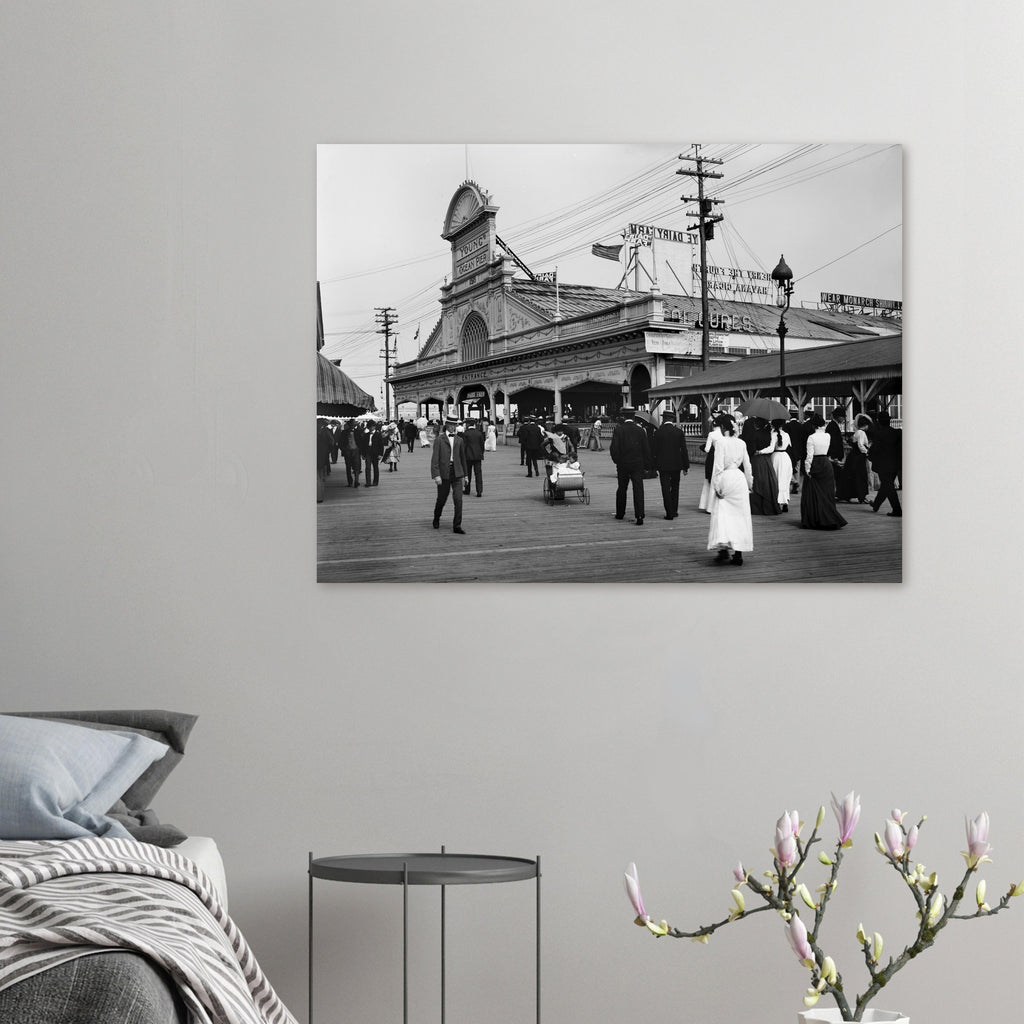 Atlantic City, New Jersey, Entrance to Young's Pier 1900 - Premium Matte Paper Poster