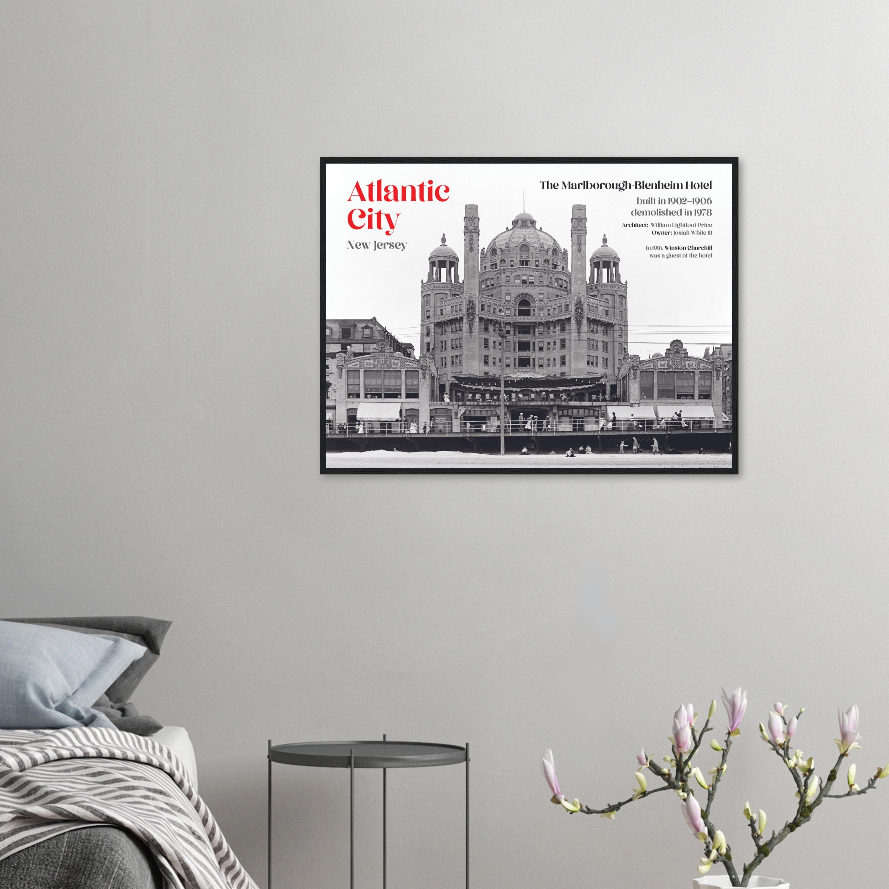 Atlantic City New Jersey 1900 The Marlborough-Blenheim Hotel - wooden framed posters