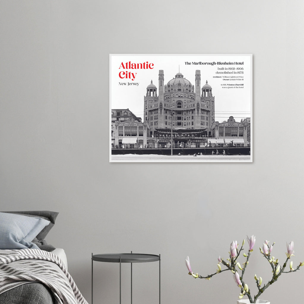 Atlantic City New Jersey 1900 The Marlborough-Blenheim Hotel - wooden framed posters