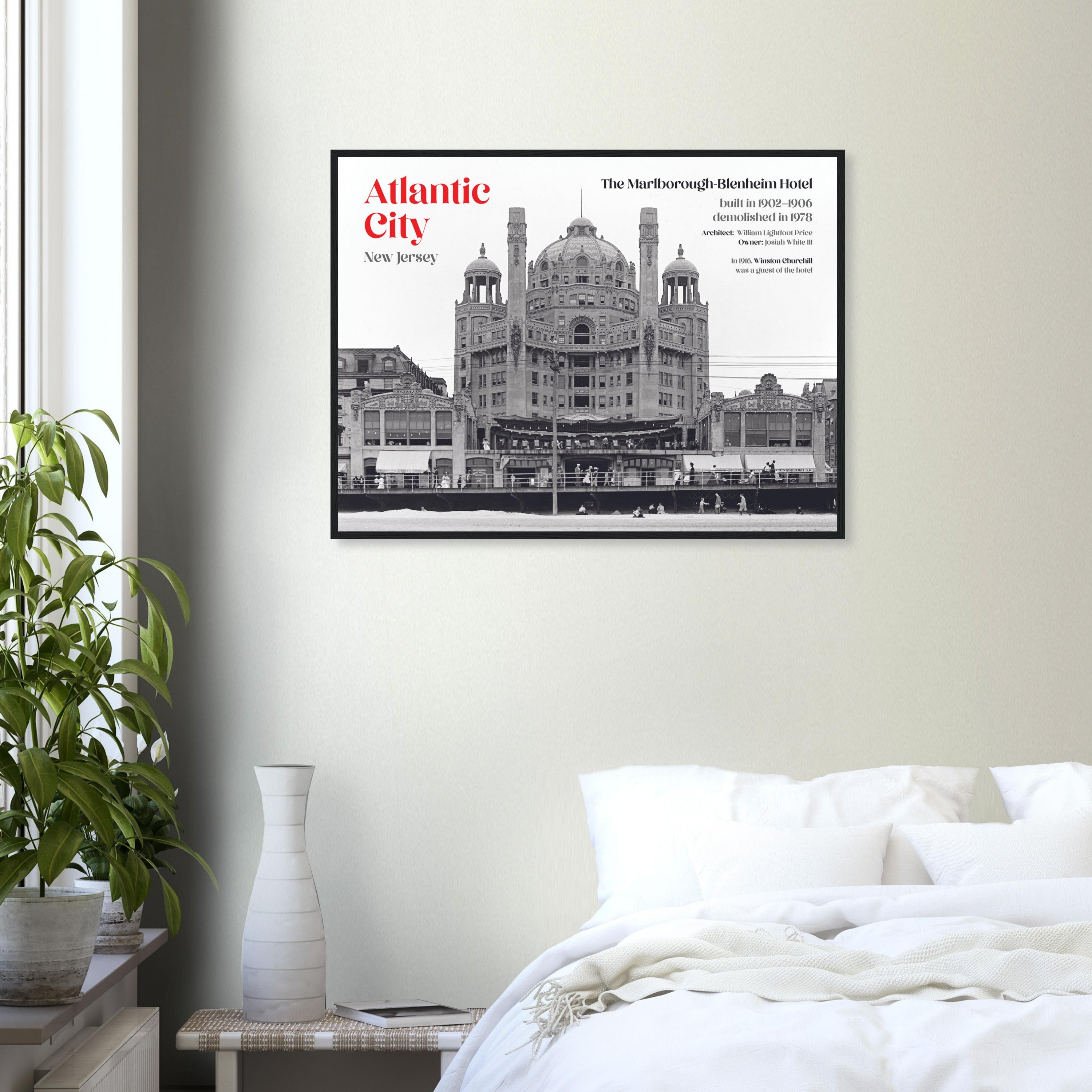 Atlantic City New Jersey 1900 The Marlborough-Blenheim Hotel - wooden framed posters