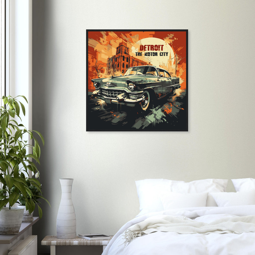 Detroit - The Motor City, Cadillac -  framed poster