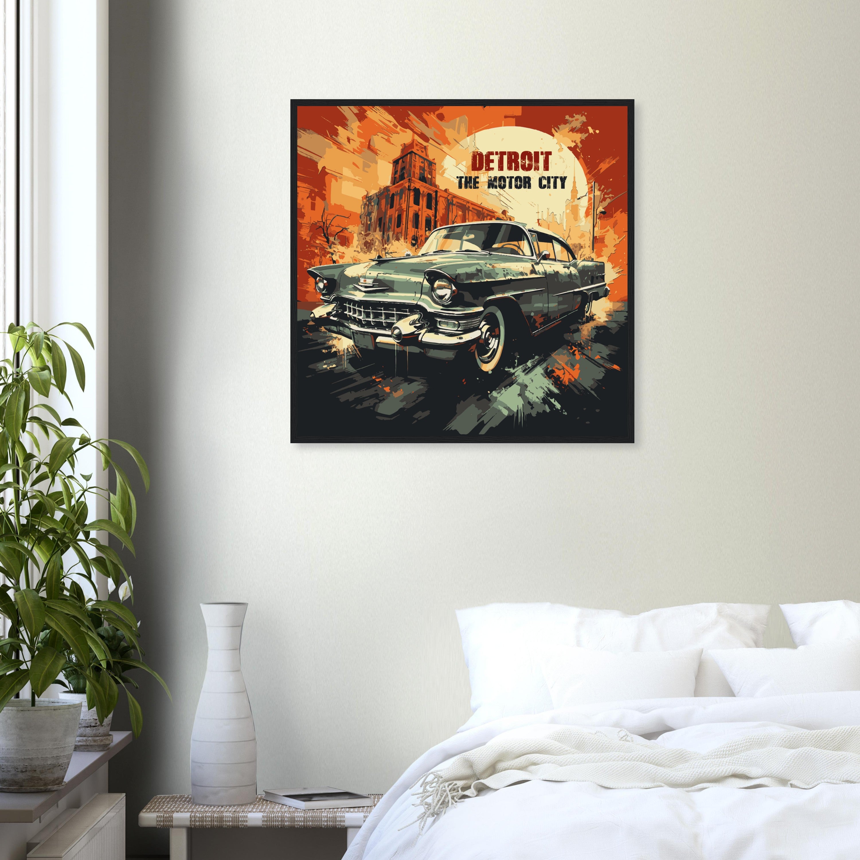Detroit - The Motor City, Cadillac -  framed poster