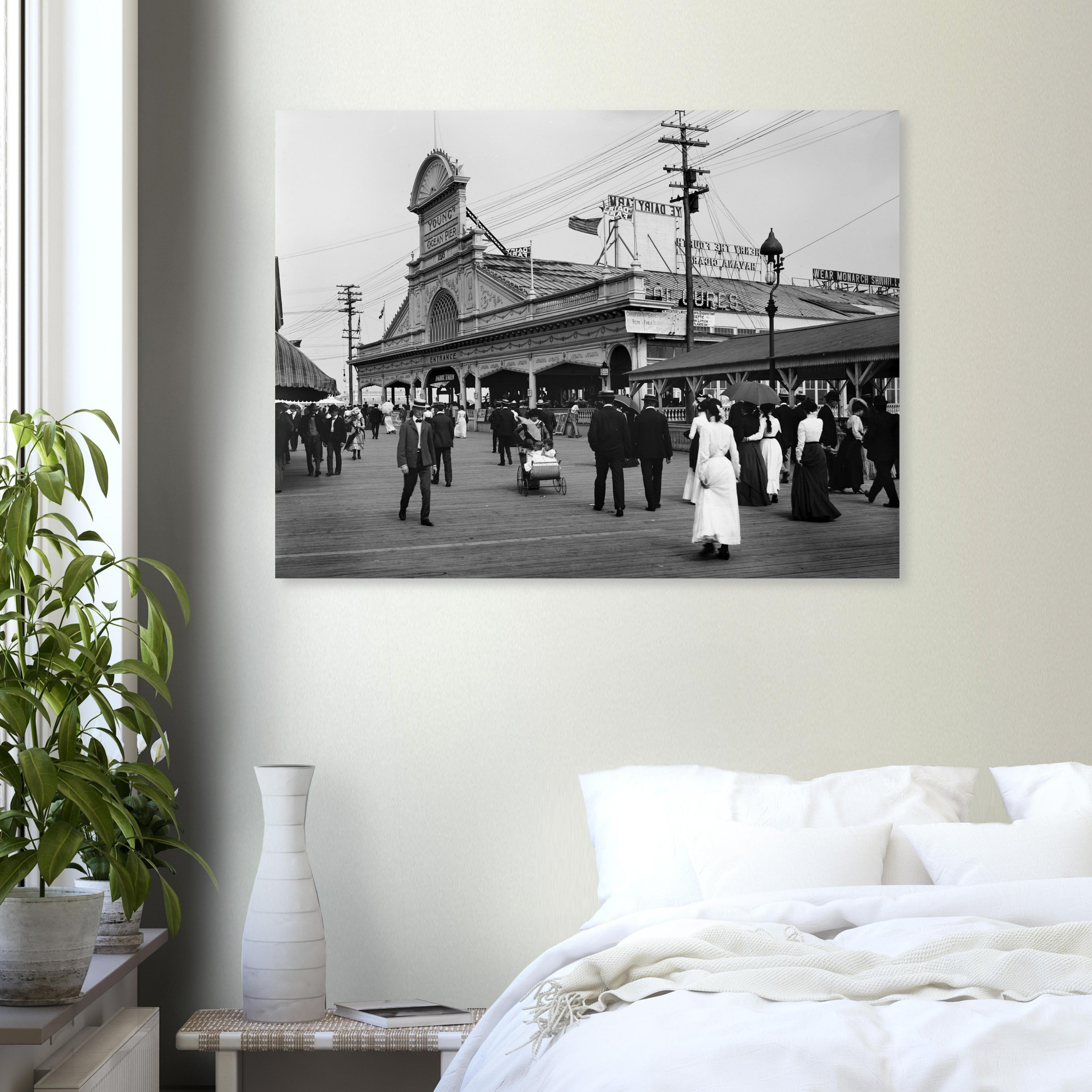 Atlantic City, New Jersey, Entrance to Young's Pier 1900 - Premium Matte Paper Poster