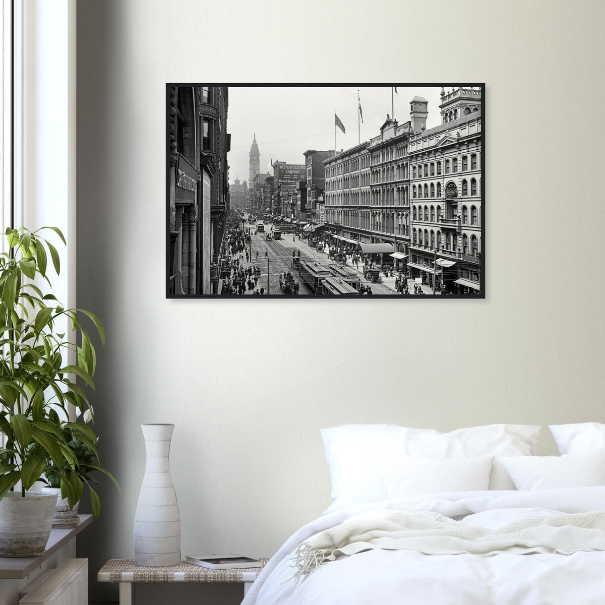 Philadelphia, Pennsylvania 1904 - Market Street - wooden framed posters