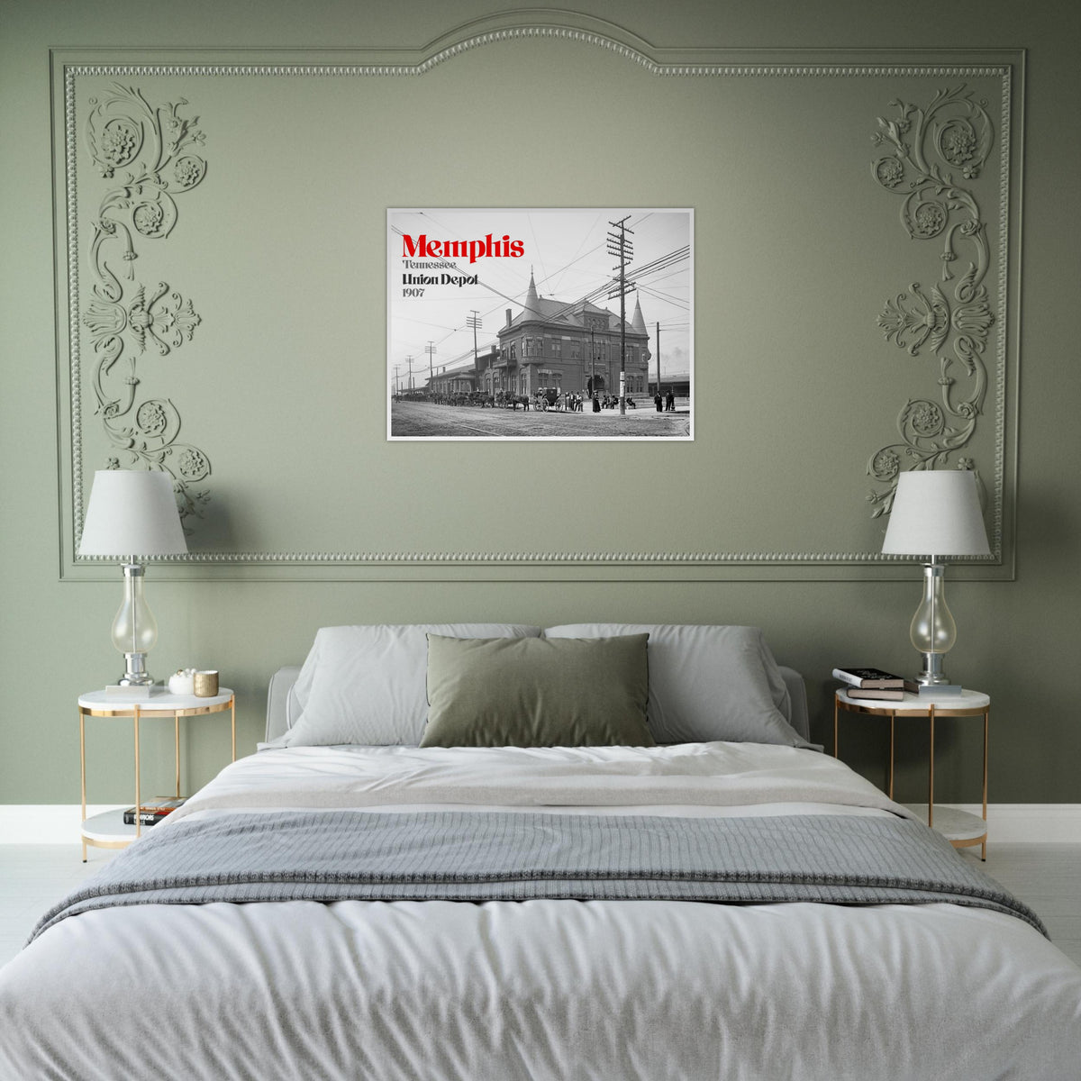 Memphis, Tennessee 1907 Union Depot, Railway Station - wooden framed posters