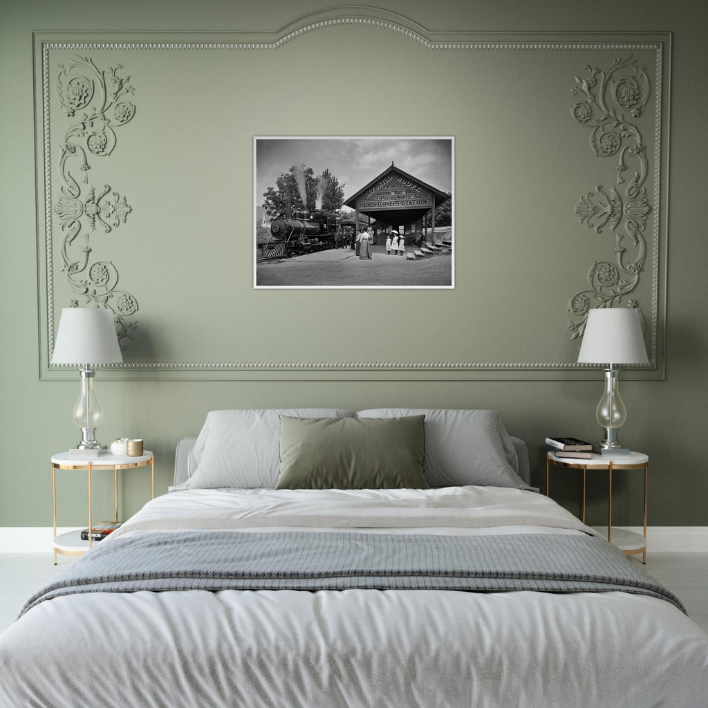 Railway Station at Haines Corners, Catskill Mountains - wooden framed posters
