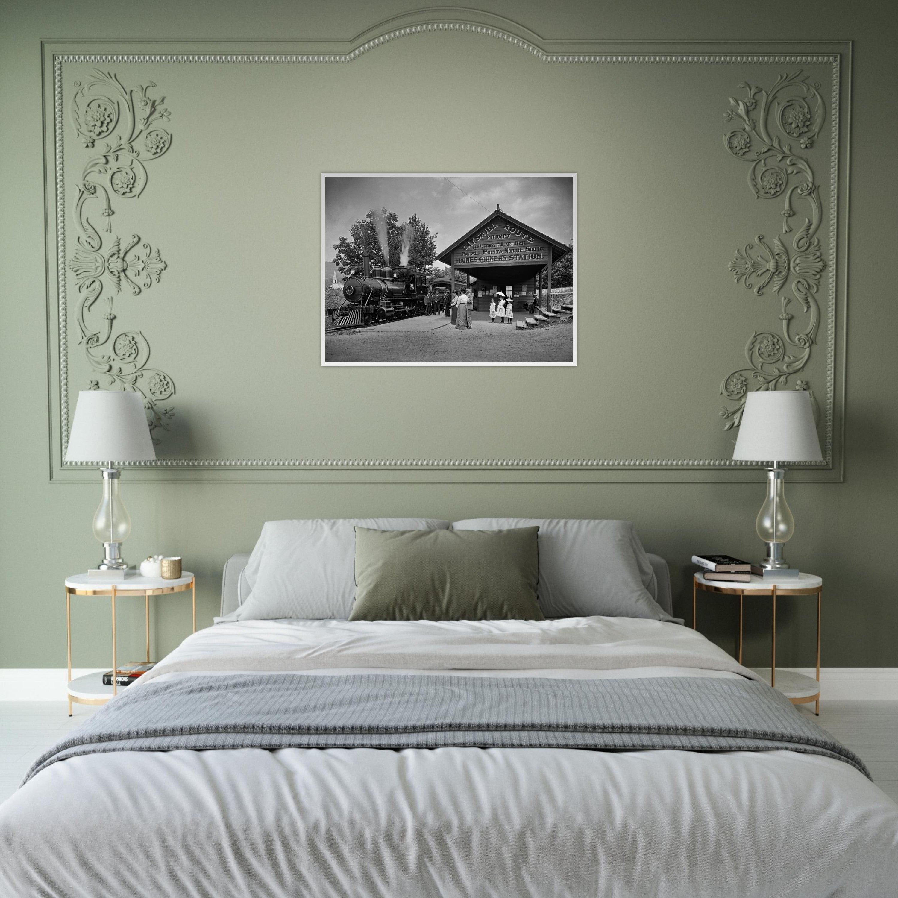 Railway Station at Haines Corners, Catskill Mountains - wooden framed posters