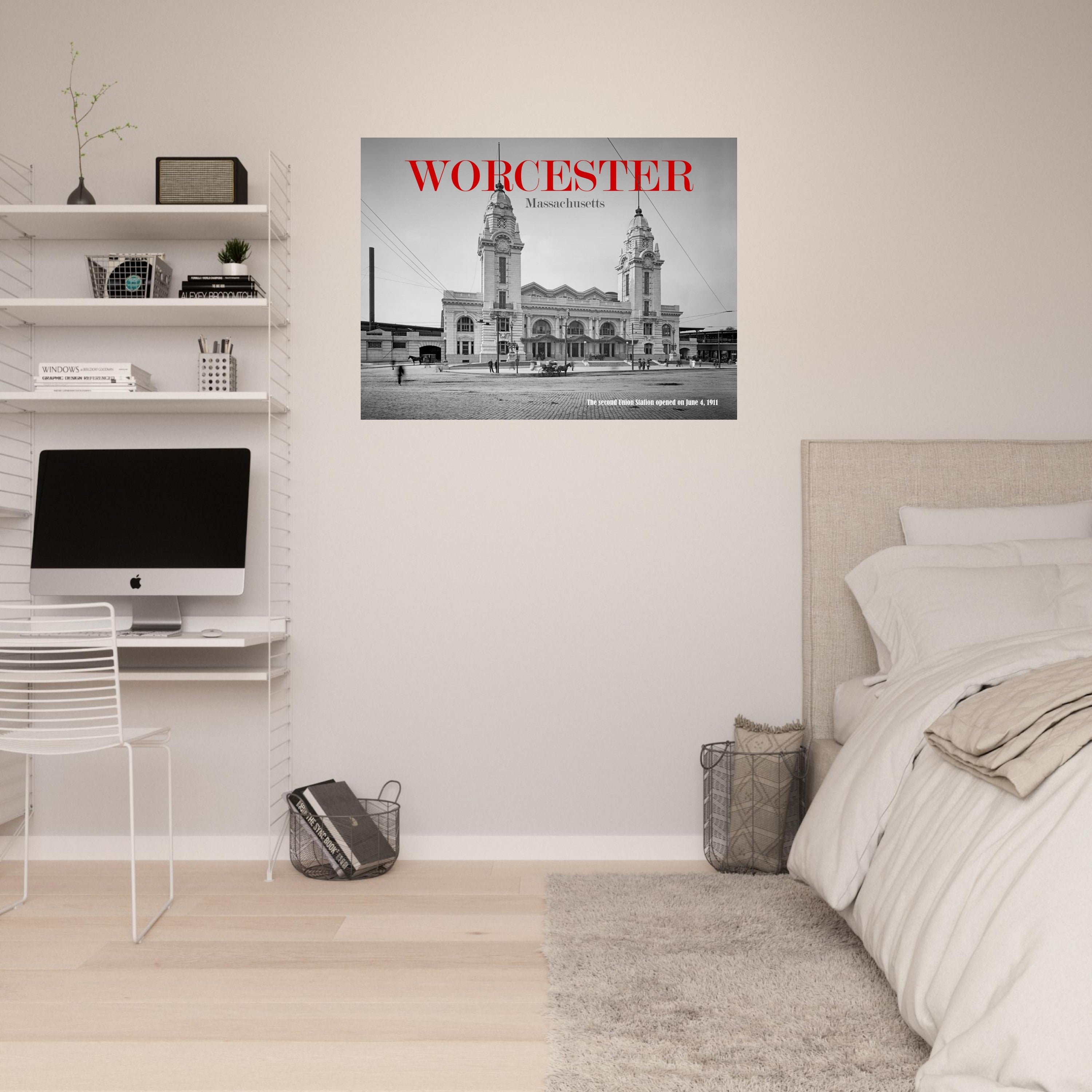 Worcester, Massachusetts - The second Union Station 1911 - Premium Matte Paper Poster