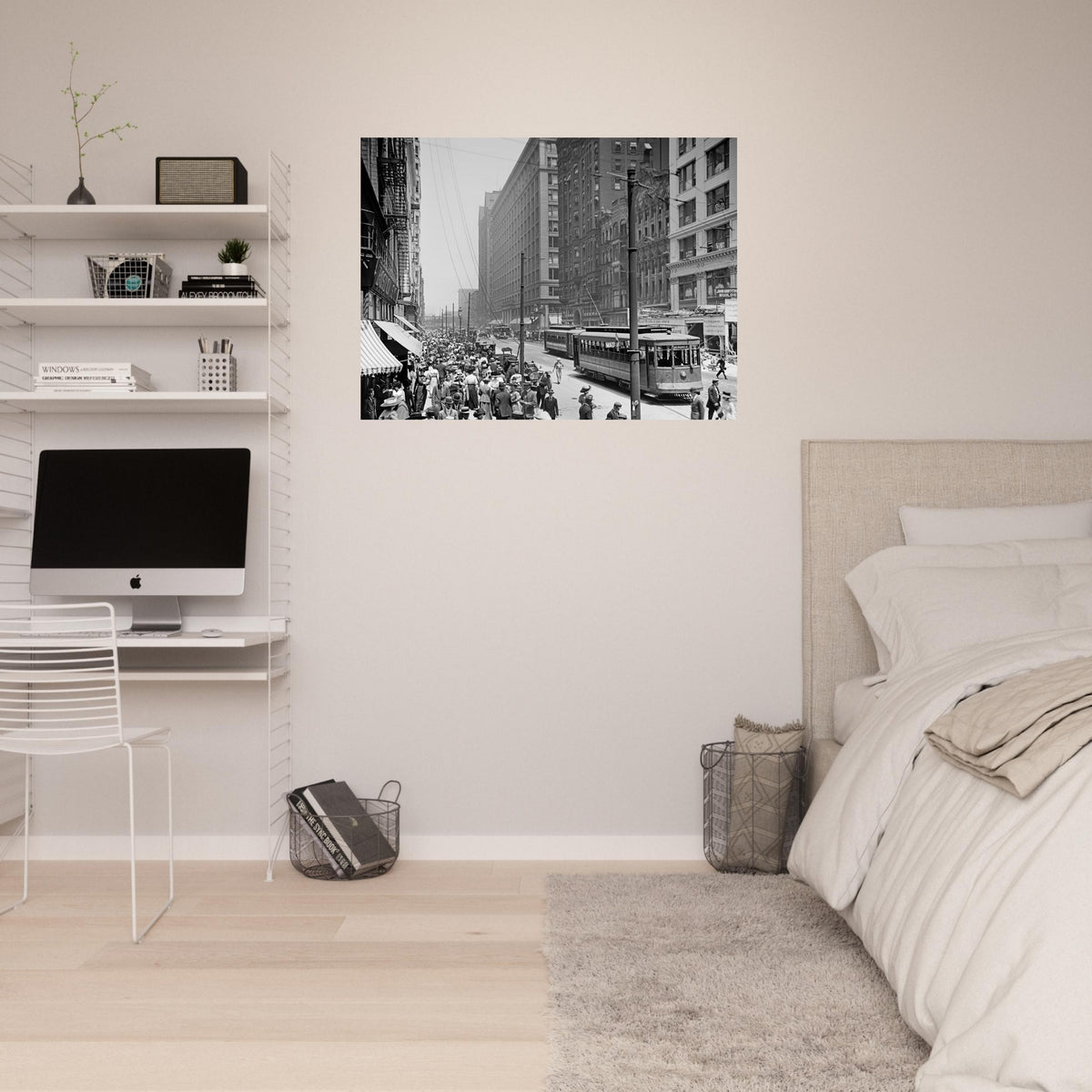 Chicago  - The busy crowd on State Street 1910 - Premium Matte Paper Poster