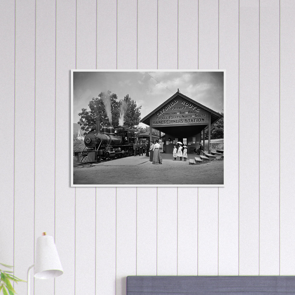 Railway Station at Haines Corners, Catskill Mountains - wooden framed posters