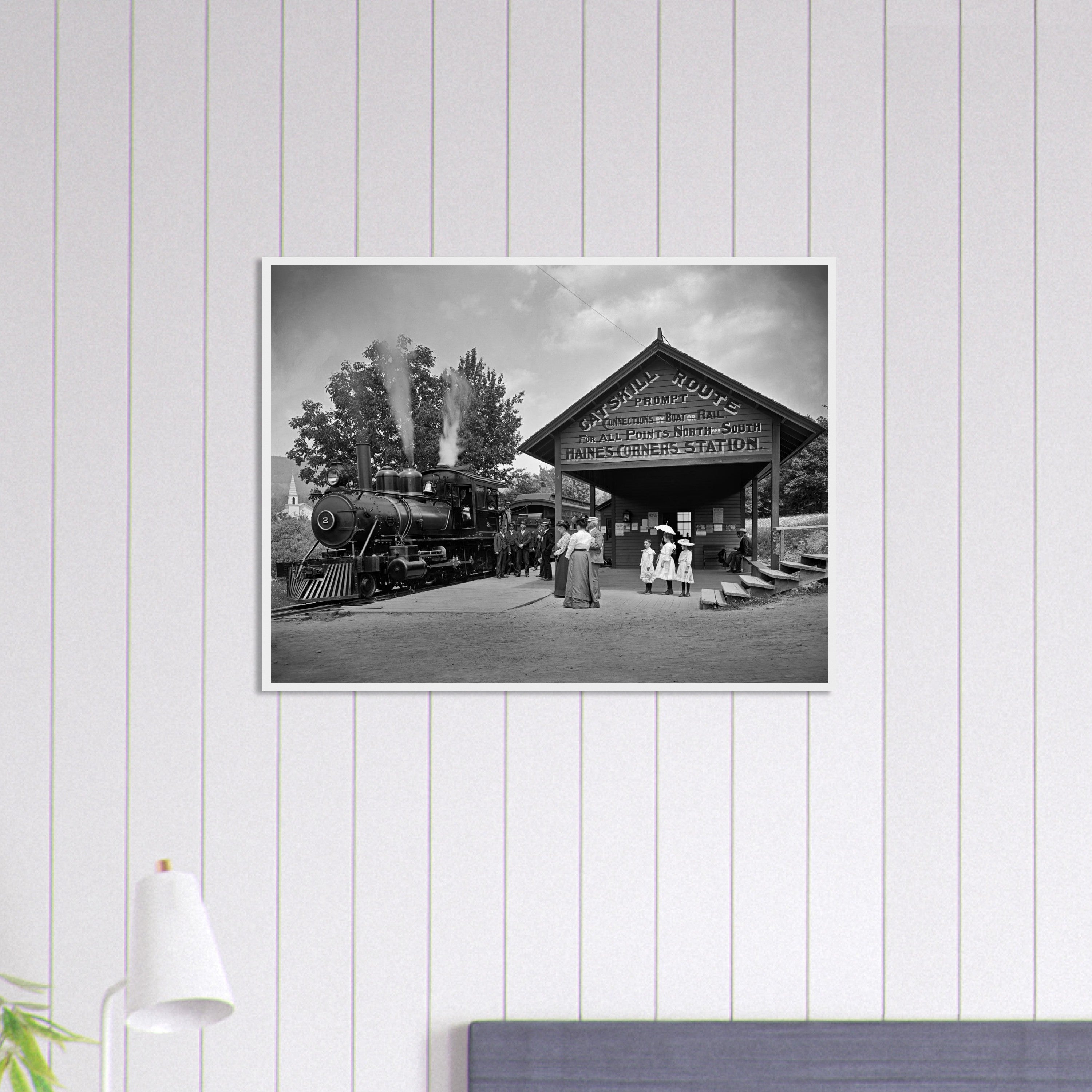 Railway Station at Haines Corners, Catskill Mountains - wooden framed posters