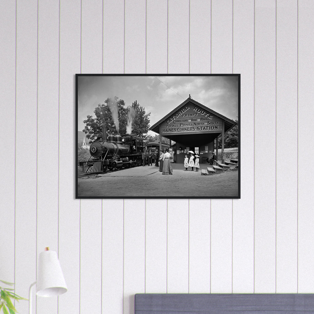 Railway Station at Haines Corners, Catskill Mountains - wooden framed posters