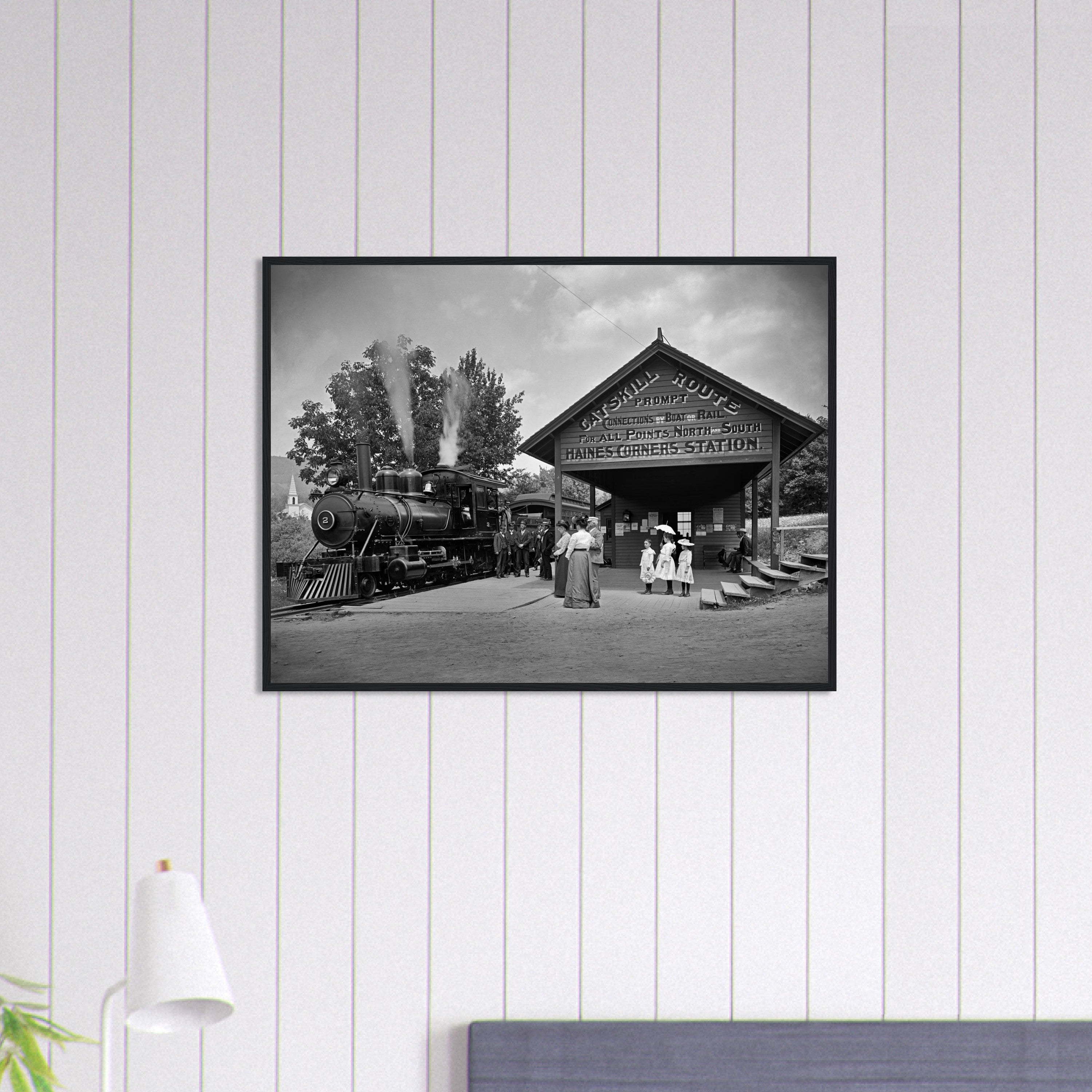 Railway Station at Haines Corners, Catskill Mountains - wooden framed posters