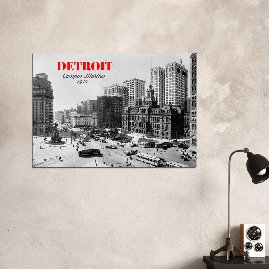 Detroit Campus Martius 1910 - historical poster - premium matte paper