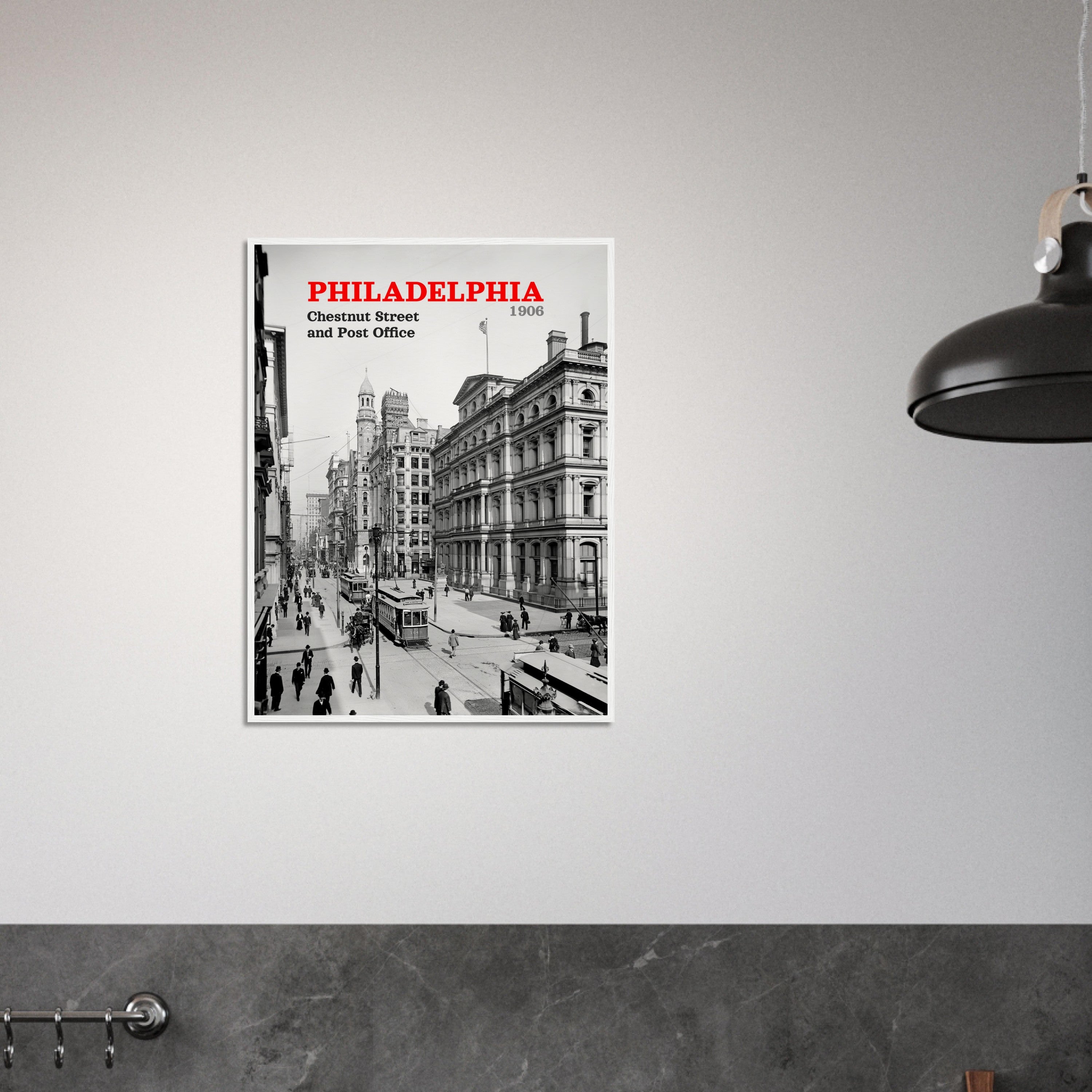 Philadelphia 1906 Chestnut Street - wooden framed posters