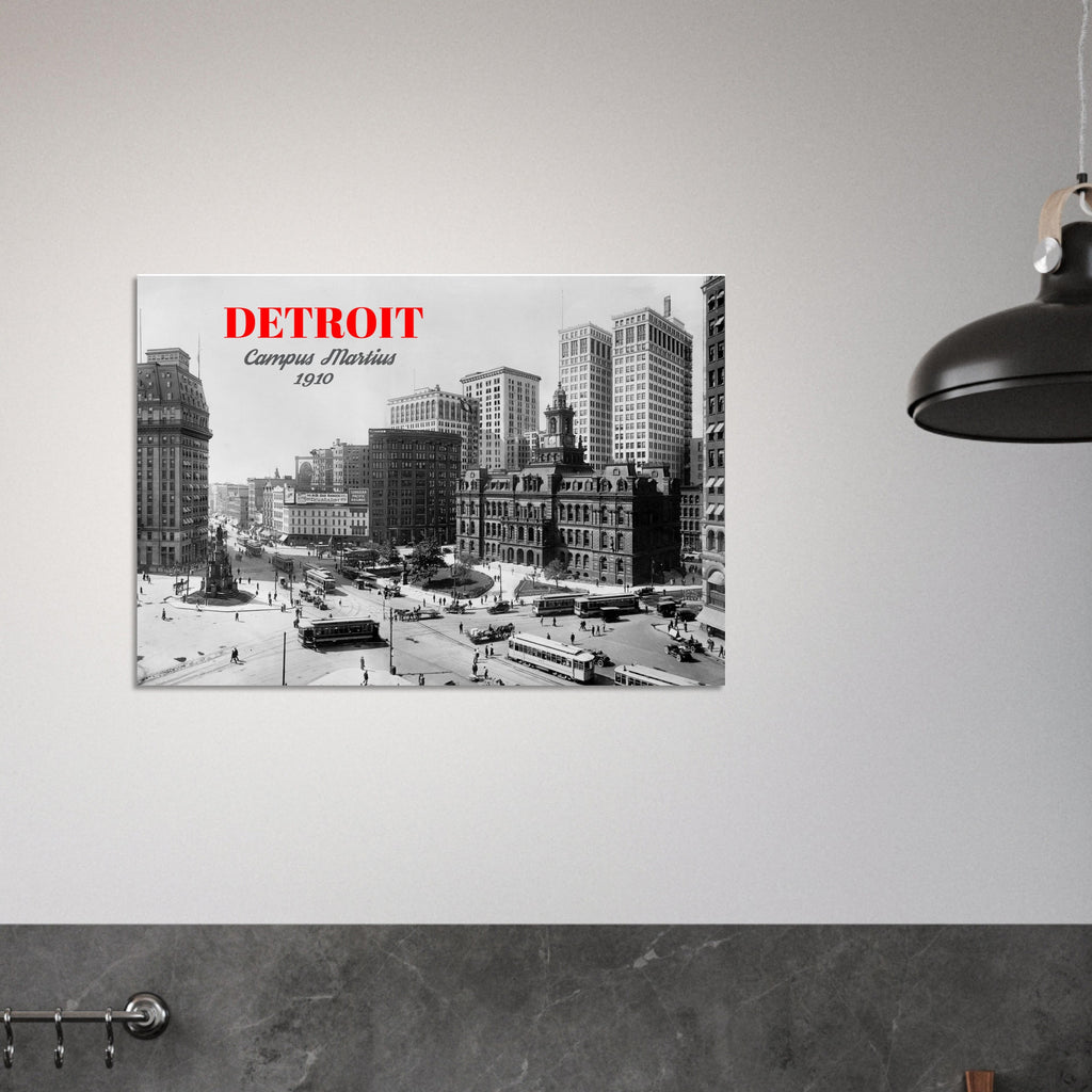 Detroit Campus Martius 1910 - historical poster - premium matte paper