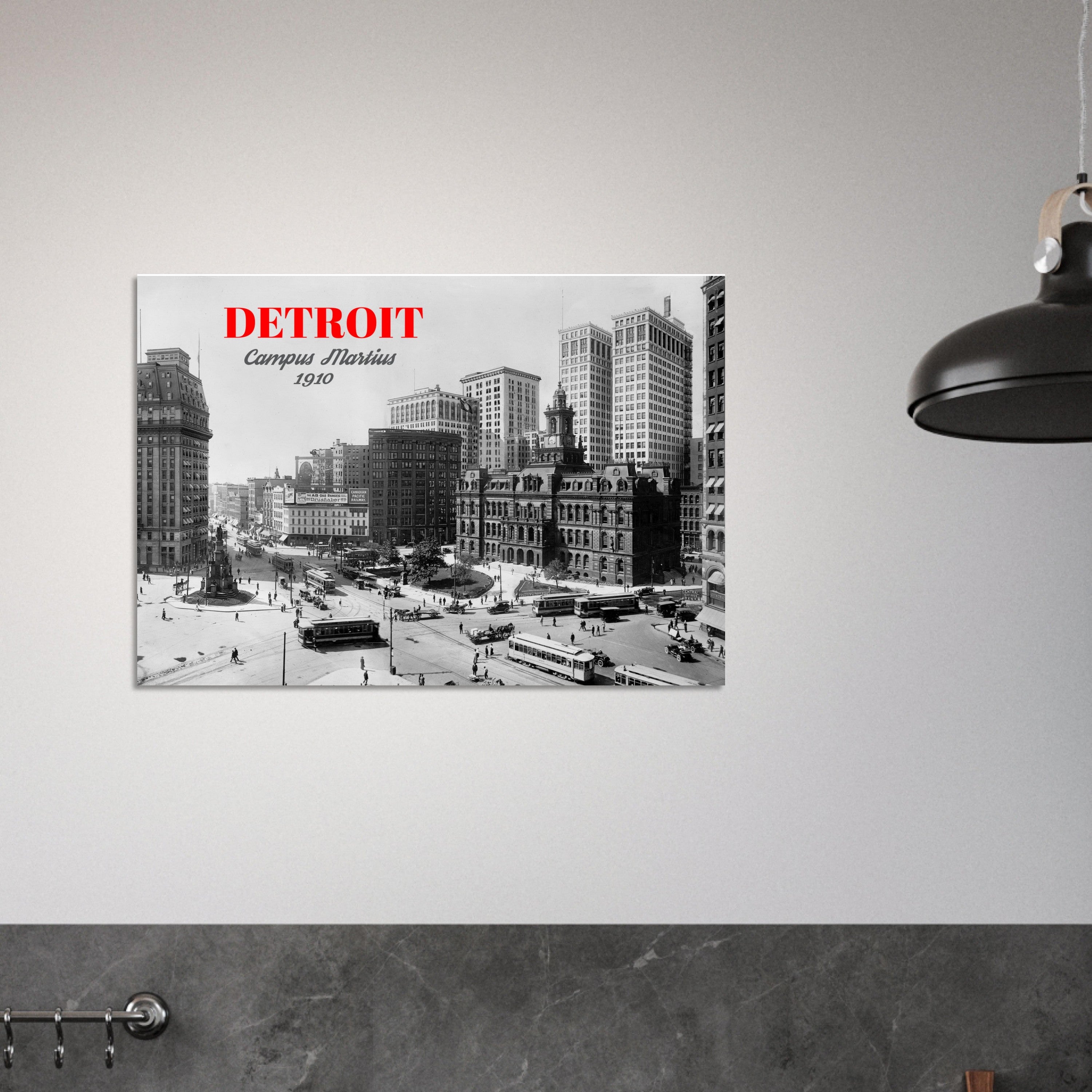 Detroit Campus Martius 1910 - historical poster - premium matte paper