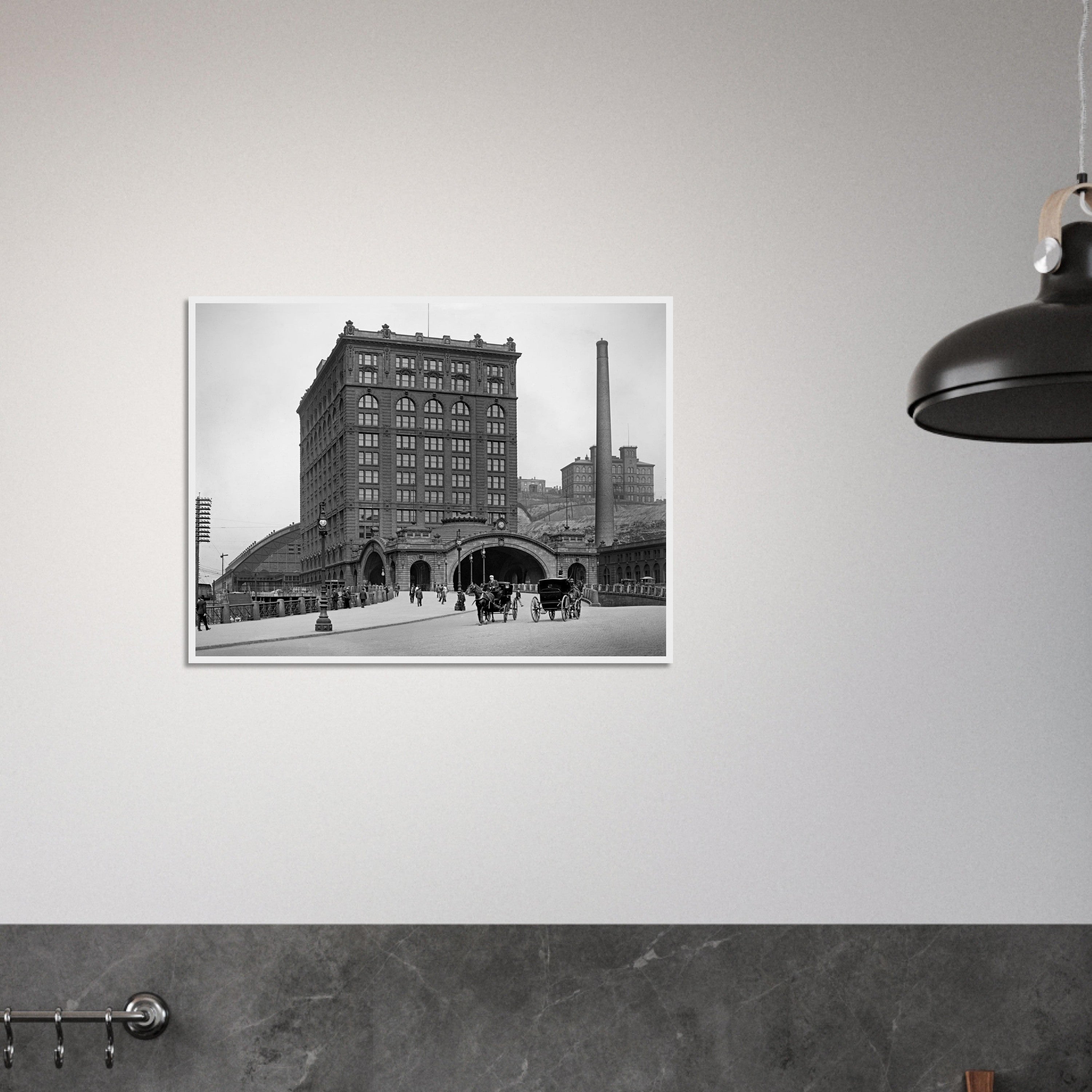 Pittsburgh, Pennsylvania 1900 - Union Station - wooden framed posters