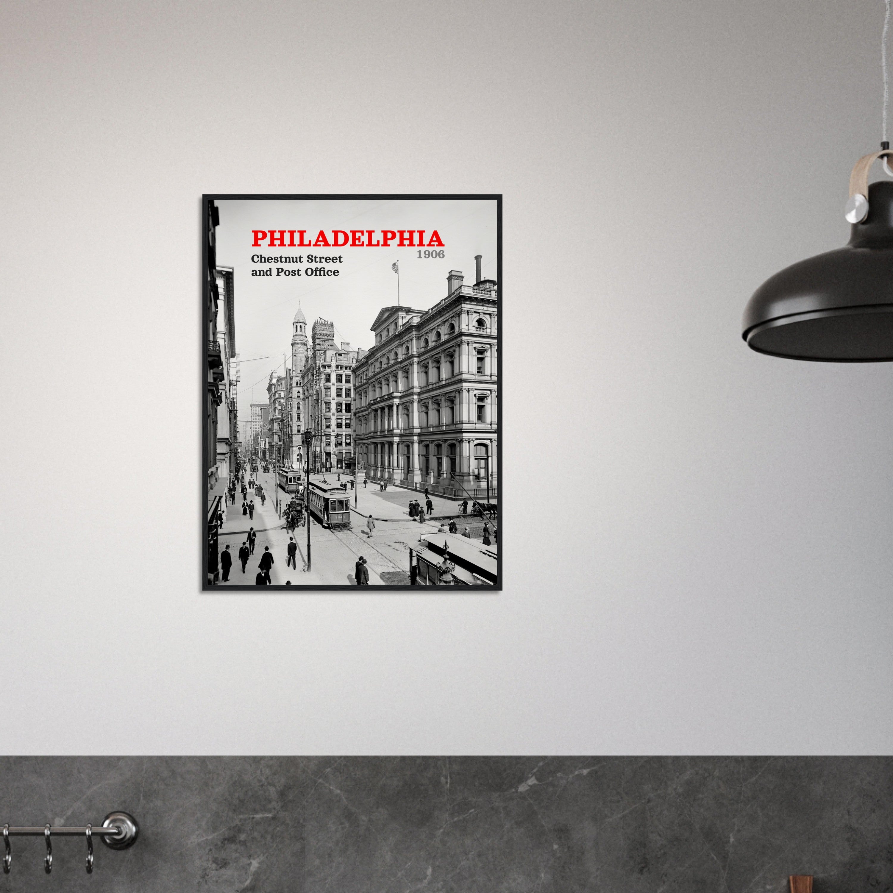 Philadelphia 1906 Chestnut Street - wooden framed posters