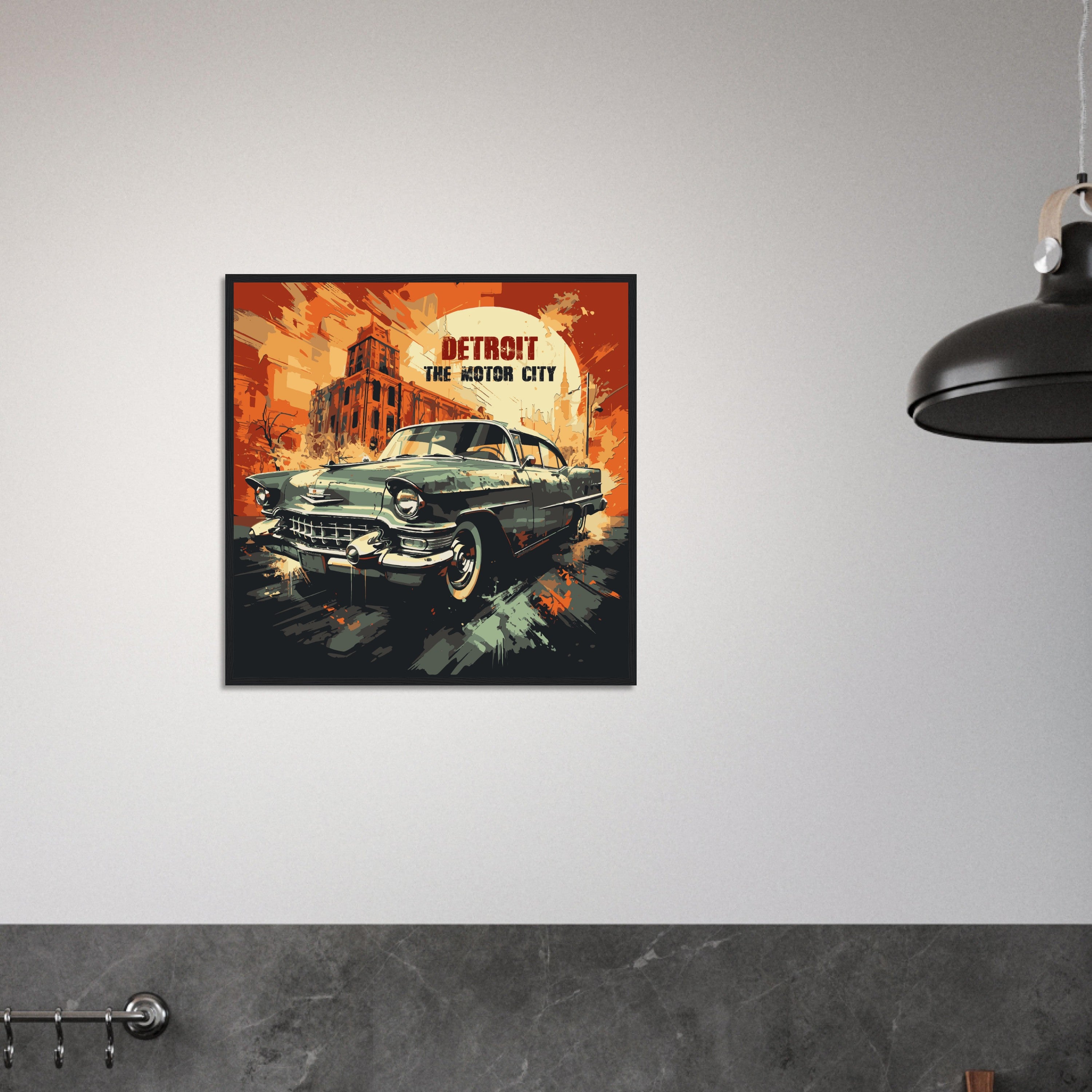 Detroit - The Motor City, Cadillac -  framed poster