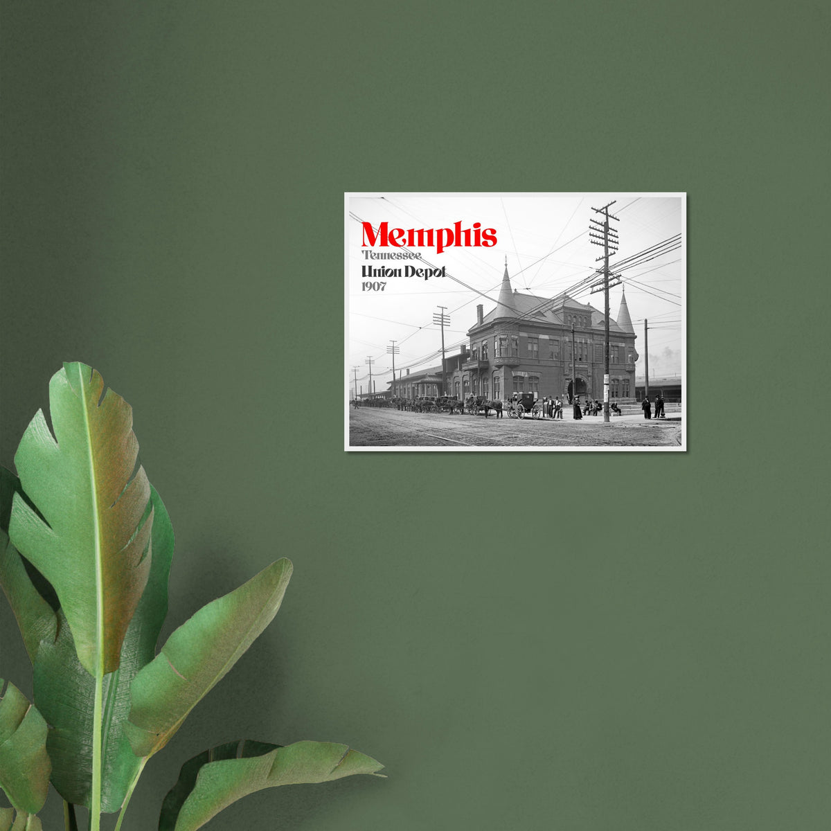 Memphis, Tennessee 1907 Union Depot, Railway Station - wooden framed posters