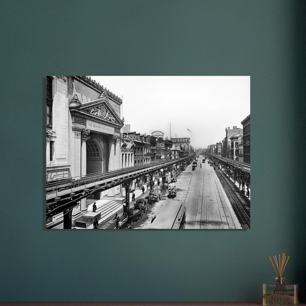 New York City, 1905 – The Bowery and the Third Avenue El - Premium Matte Paper Poster