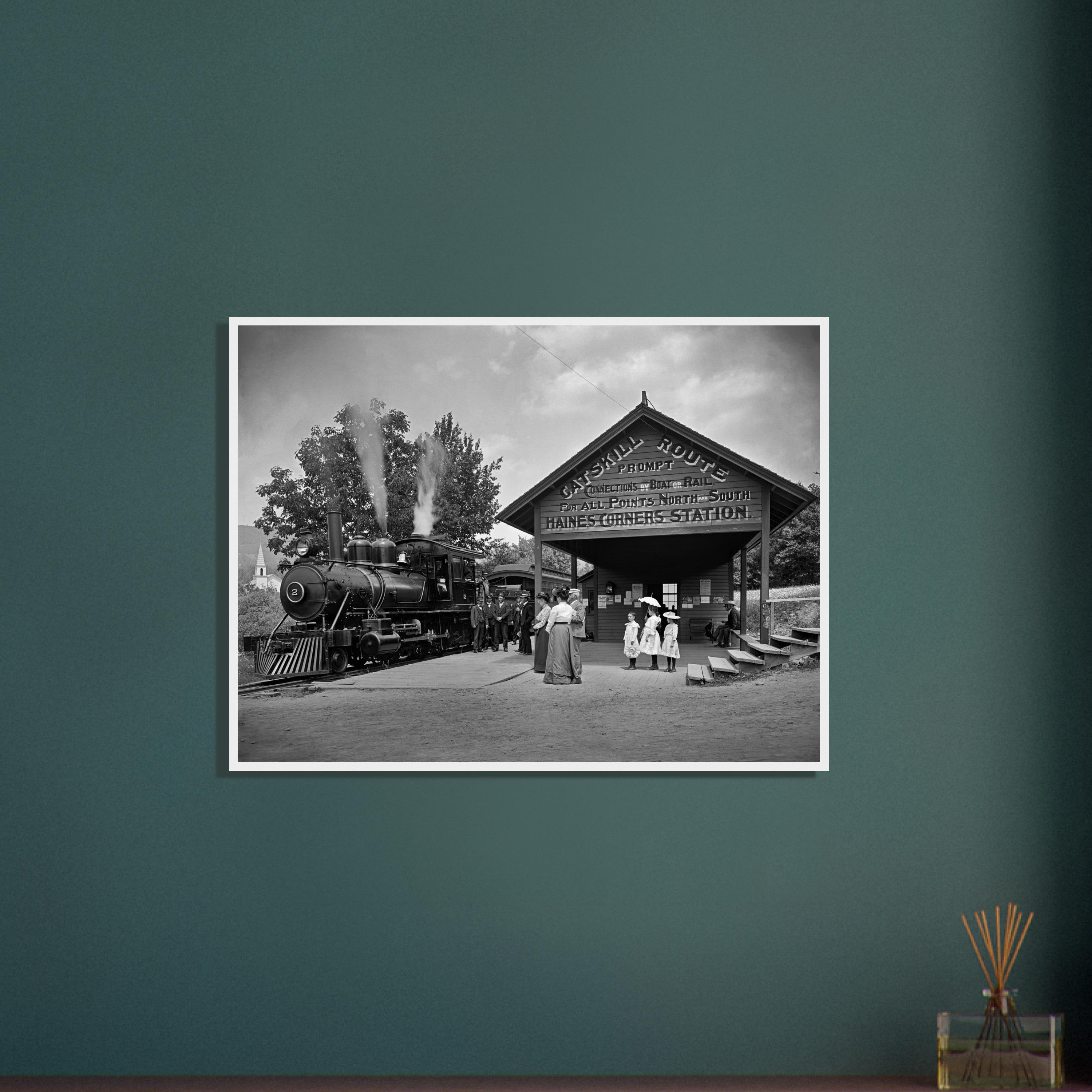 Railway Station at Haines Corners, Catskill Mountains - wooden framed posters