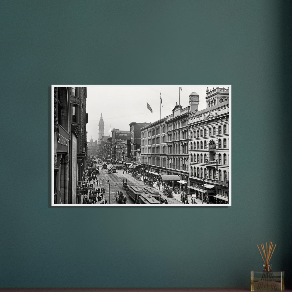Philadelphia, Pennsylvania 1904 - Market Street - wooden framed posters