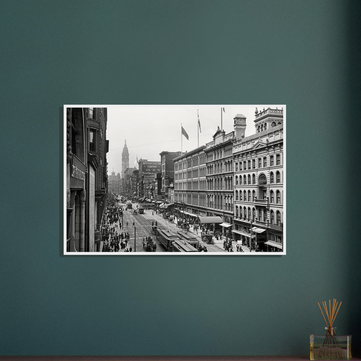 Philadelphia, Pennsylvania 1904 - Market Street - wooden framed posters