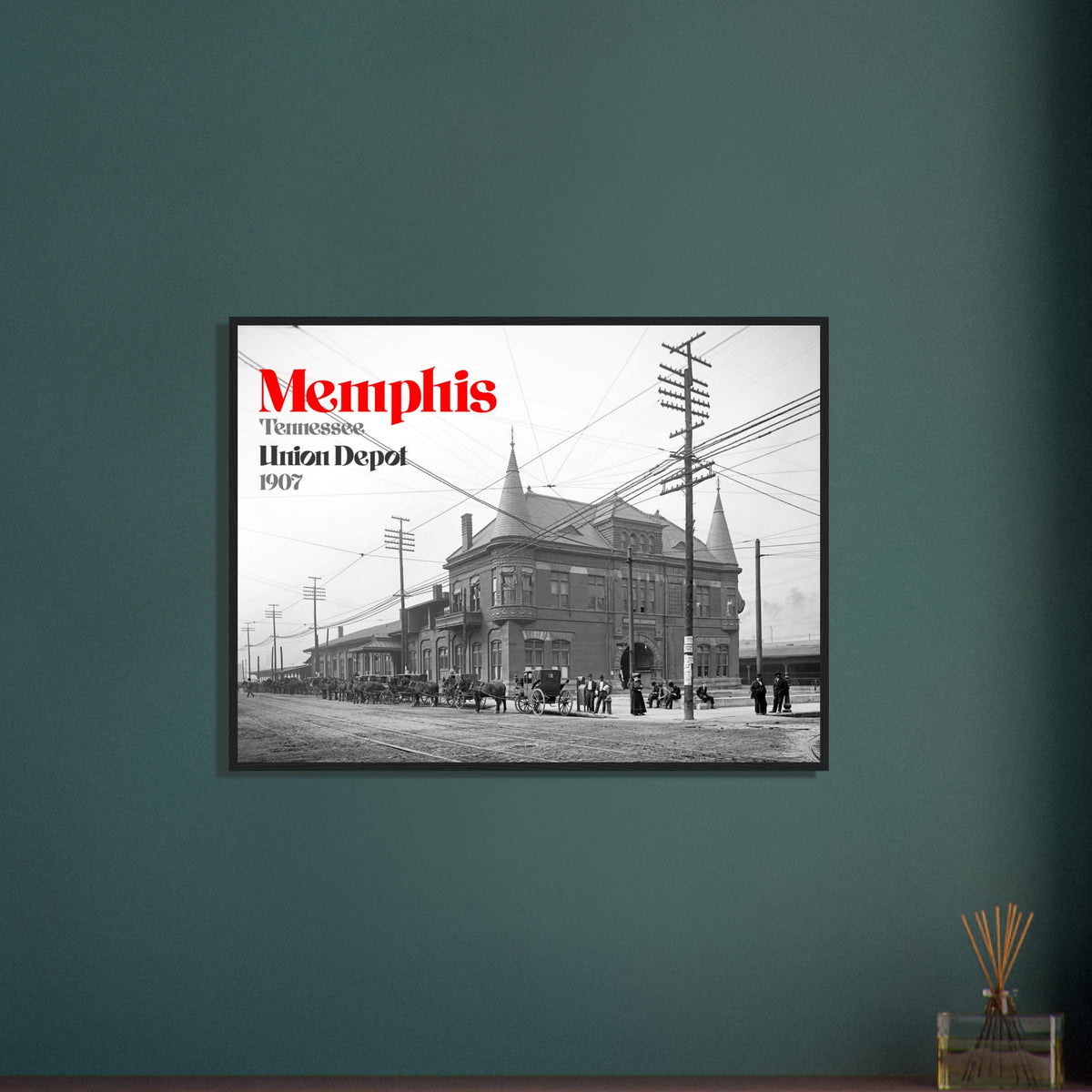 Memphis, Tennessee 1907 Union Depot, Railway Station - wooden framed posters