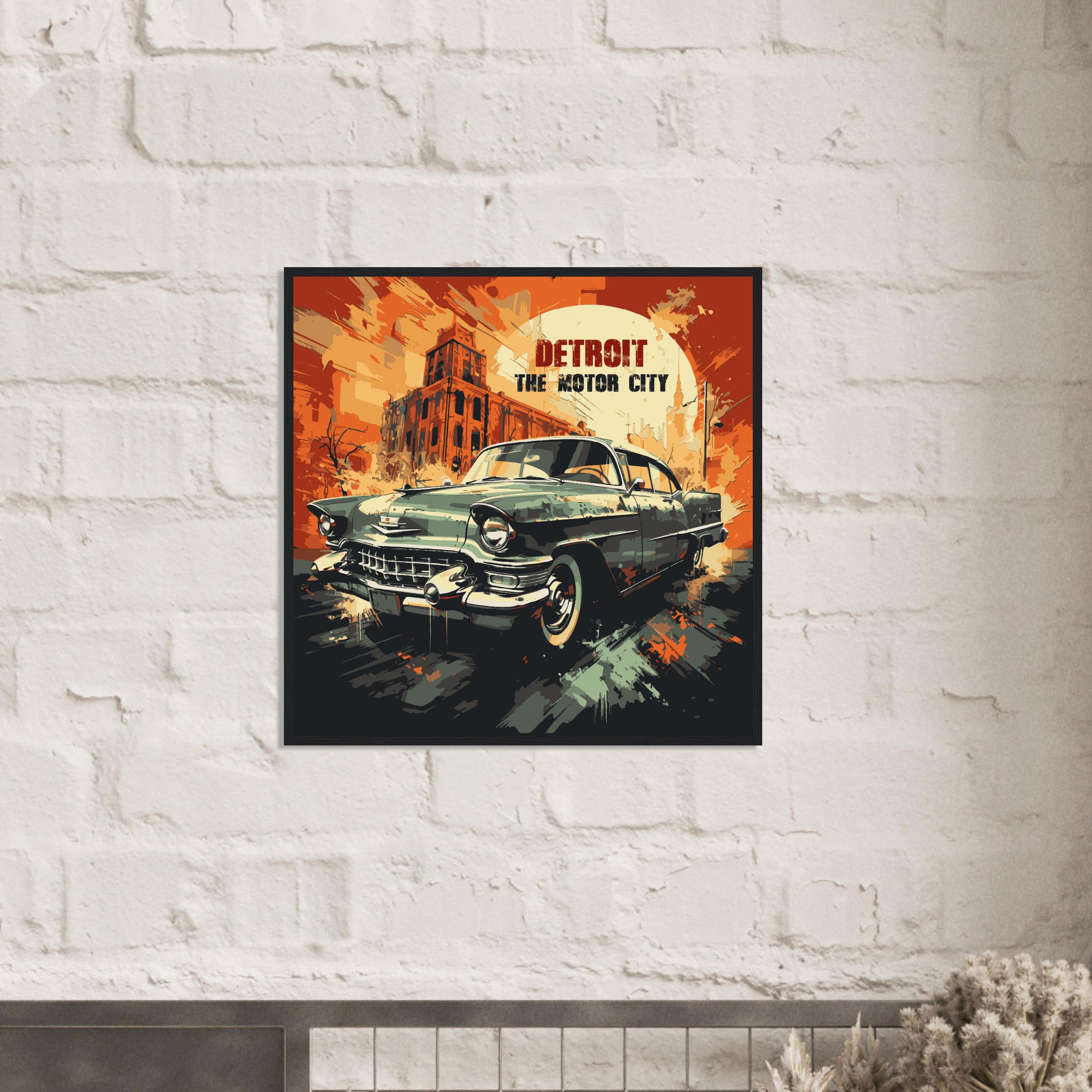 Detroit - The Motor City, Cadillac -  framed poster