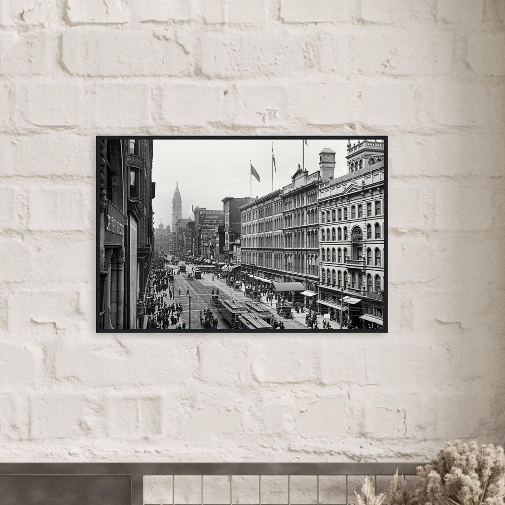 Philadelphia, Pennsylvania 1904 - Market Street - wooden framed posters