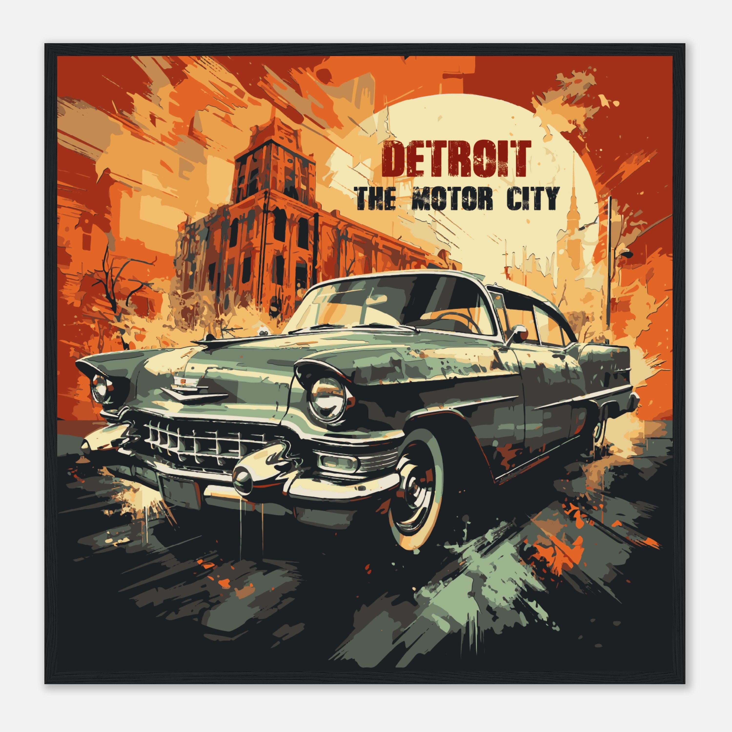 Detroit - The Motor City, Cadillac -  framed poster