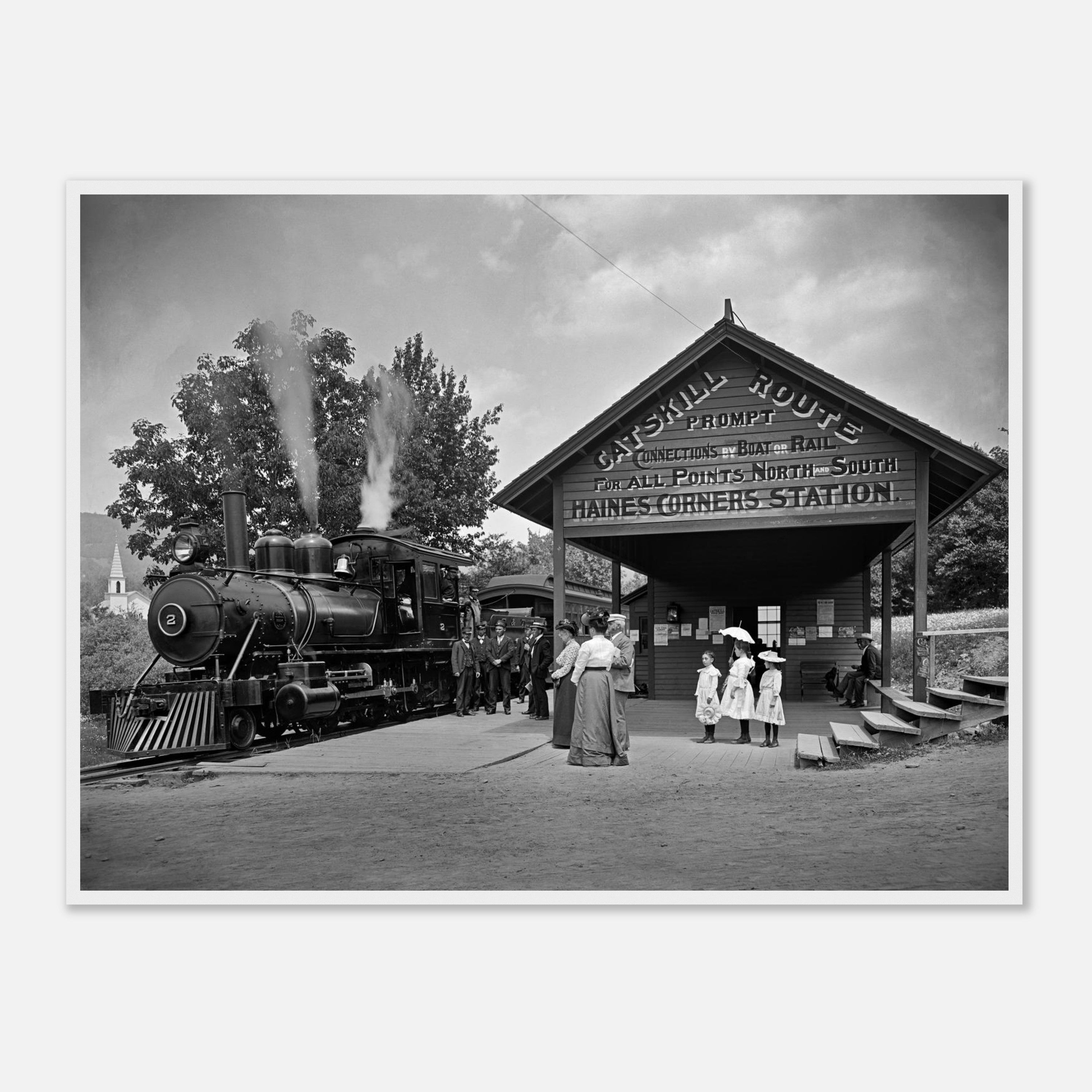 Railway Station at Haines Corners, Catskill Mountains - wooden framed posters