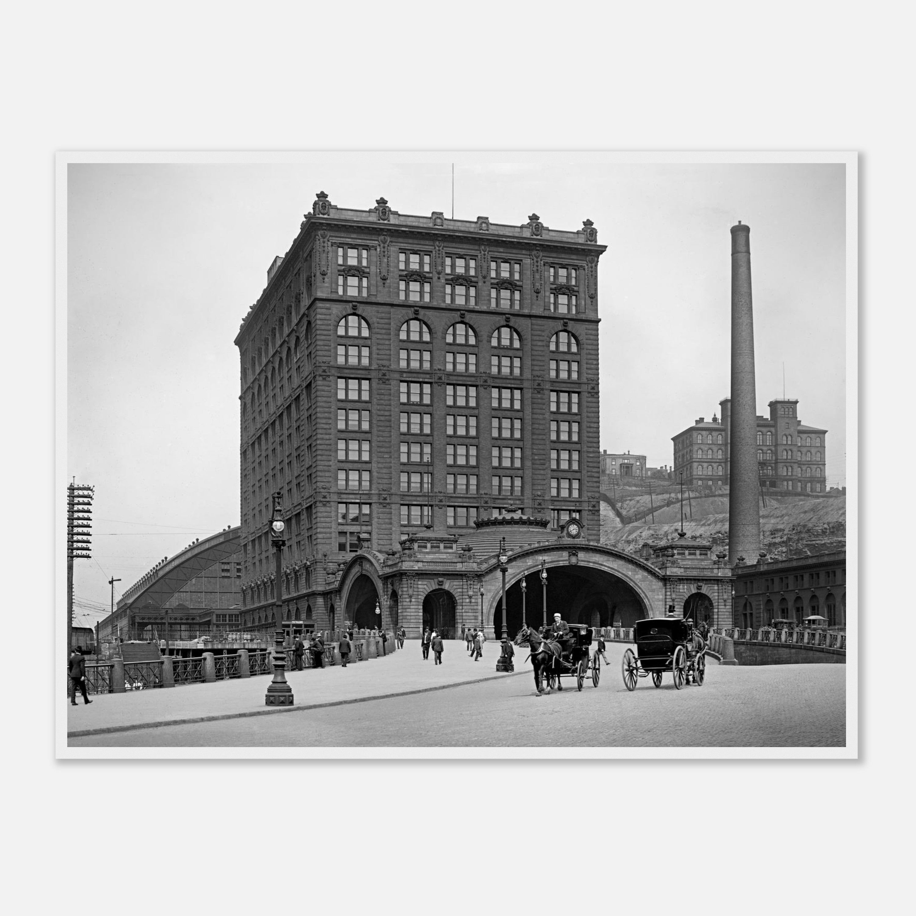 Pittsburgh, Pennsylvania 1900 - Union Station - wooden framed posters
