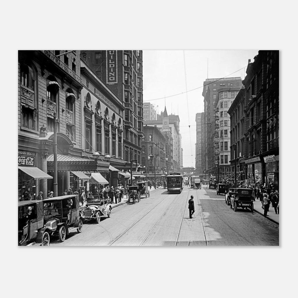 Chicago  - Madison Street 1910 - Premium Matte Paper Poster