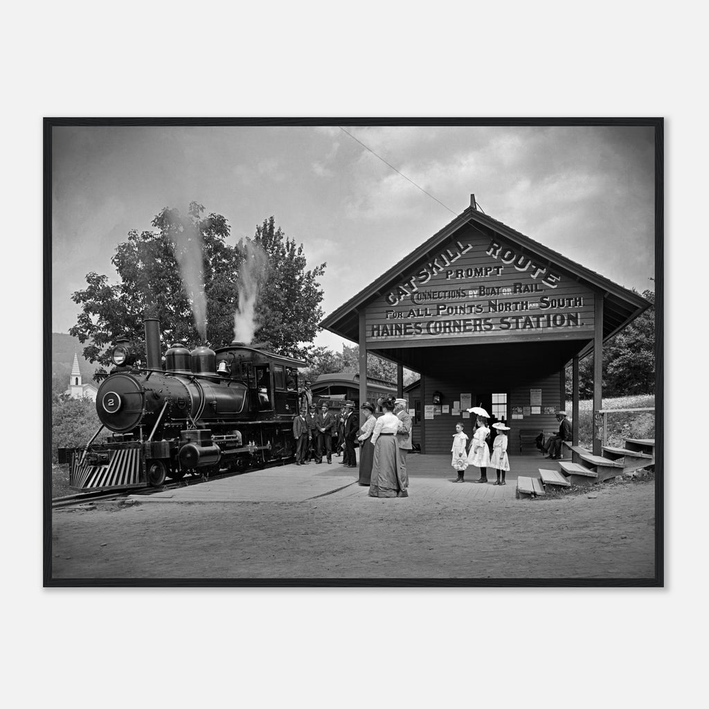 Railway Station at Haines Corners, Catskill Mountains - wooden framed posters