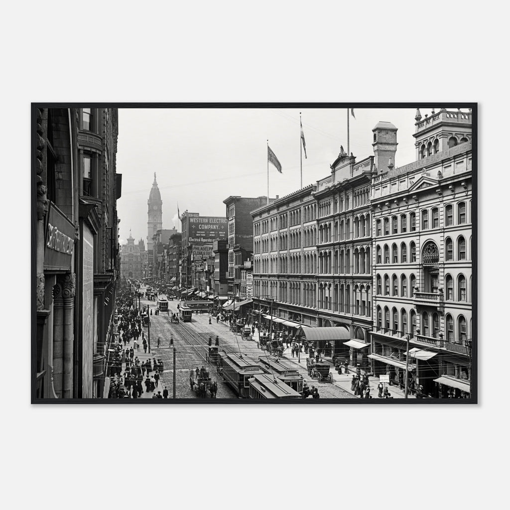 Philadelphia, Pennsylvania 1904 - Market Street - wooden framed posters