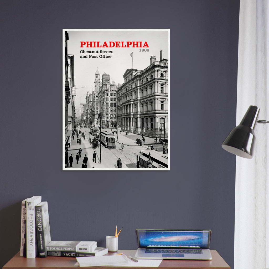 Philadelphia 1906 Chestnut Street - wooden framed posters
