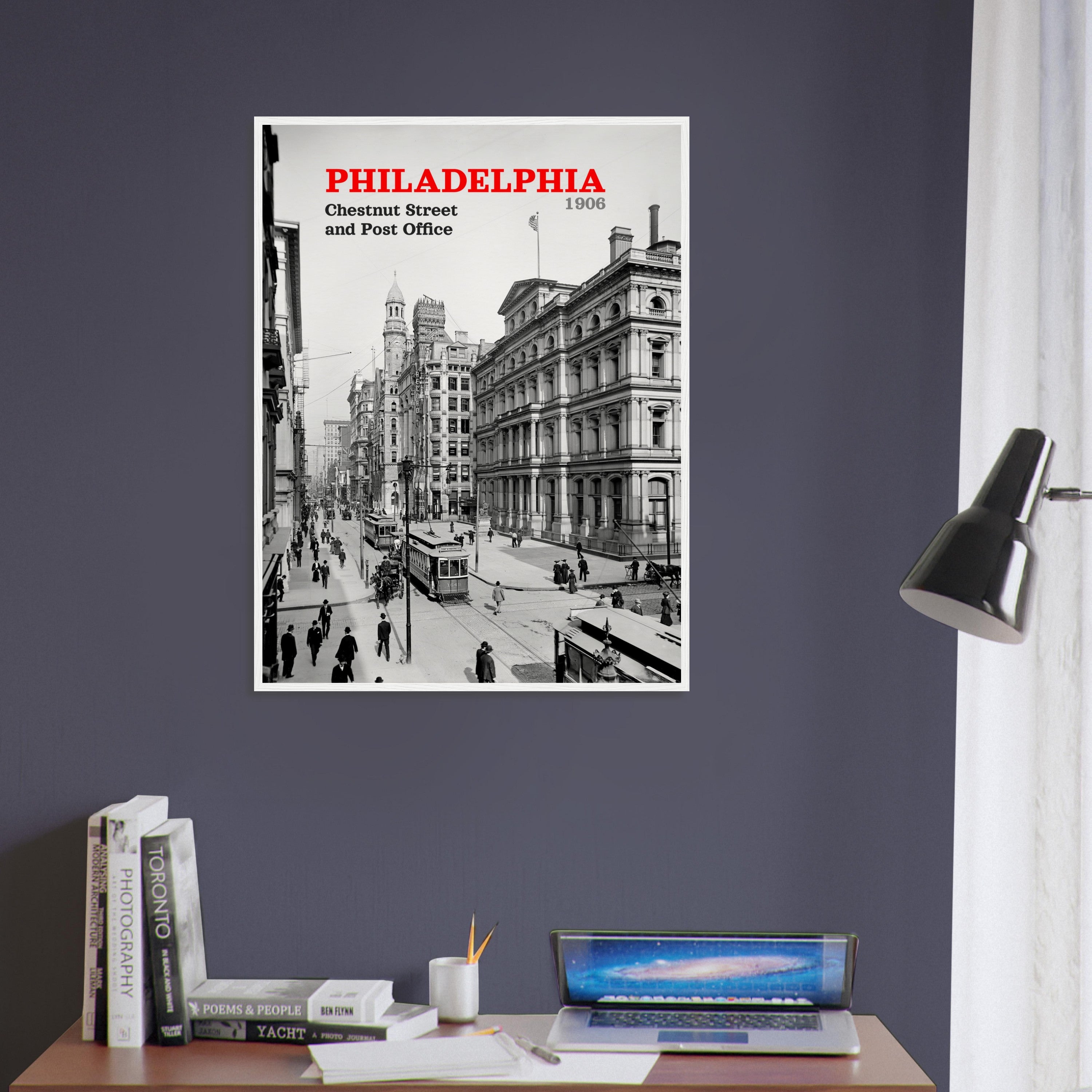Philadelphia 1906 Chestnut Street - wooden framed posters