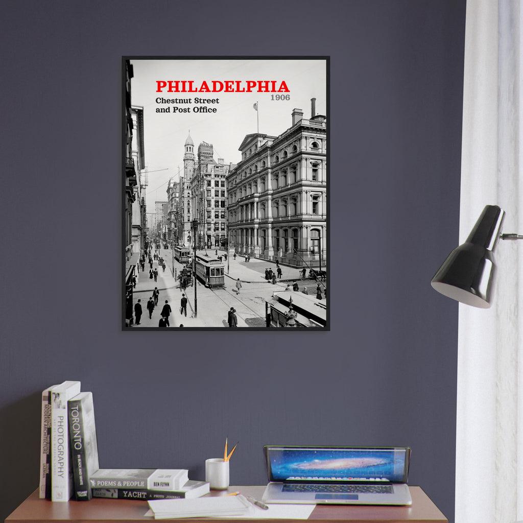 Philadelphia 1906 Chestnut Street - wooden framed posters
