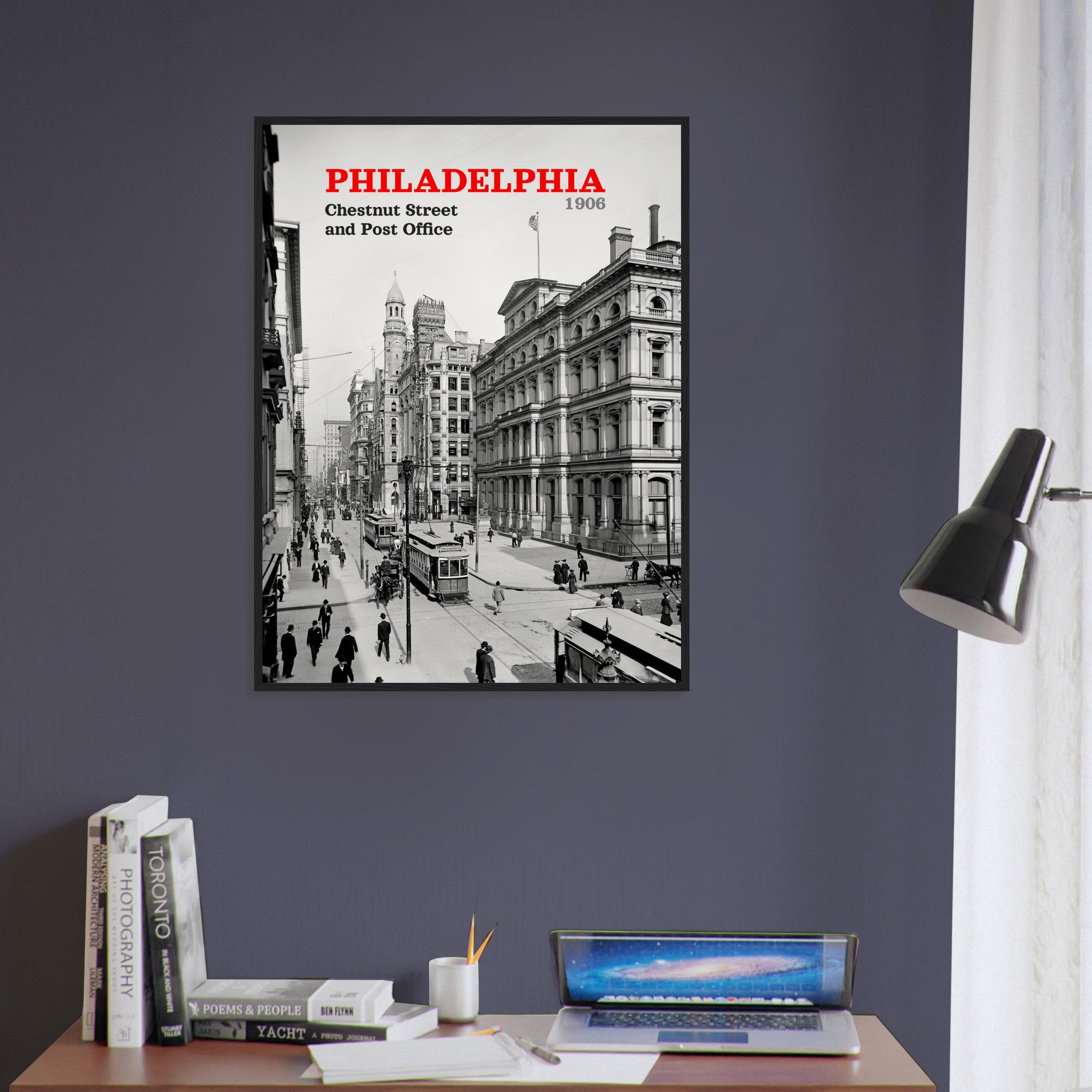 Philadelphia 1906 Chestnut Street - wooden framed posters