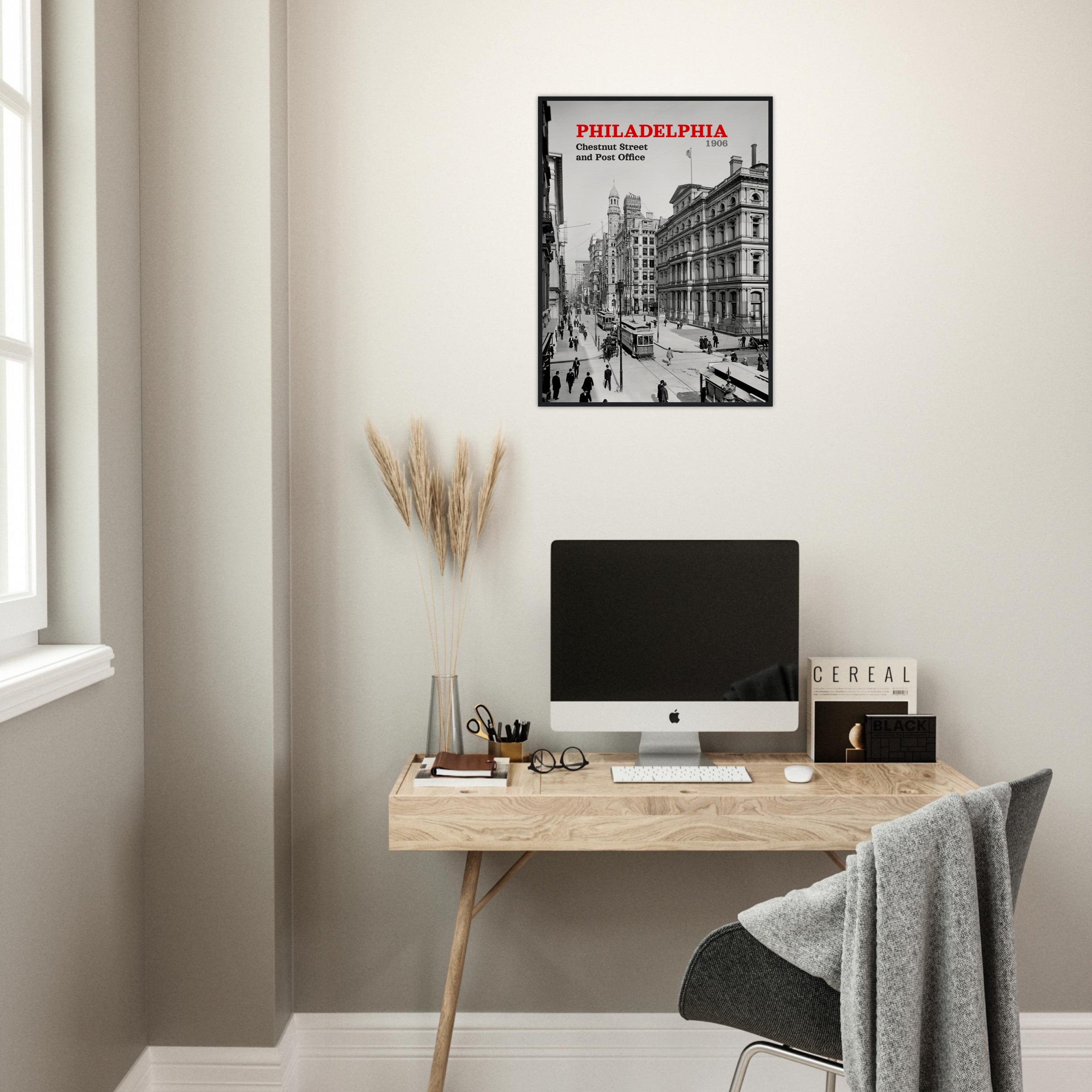 Philadelphia 1906 Chestnut Street - wooden framed posters