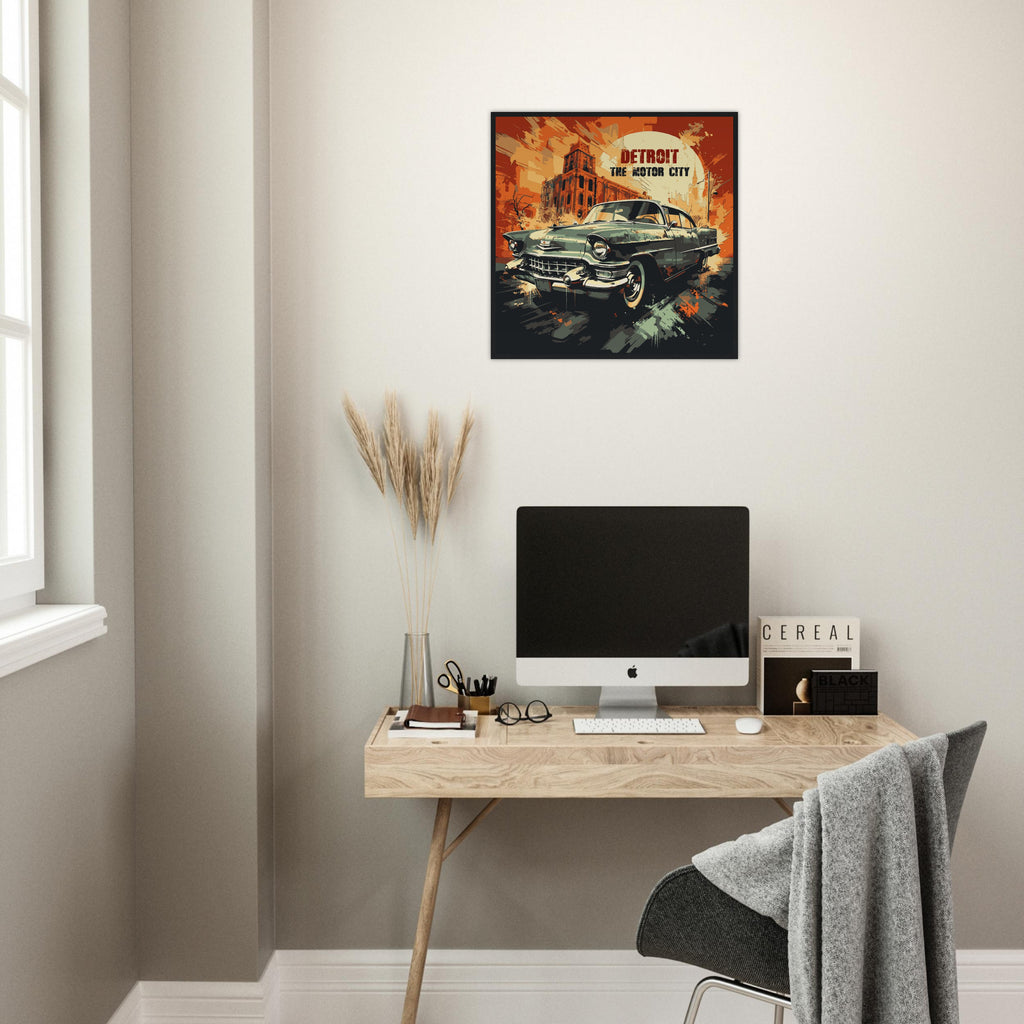 Detroit - The Motor City, Cadillac -  framed poster