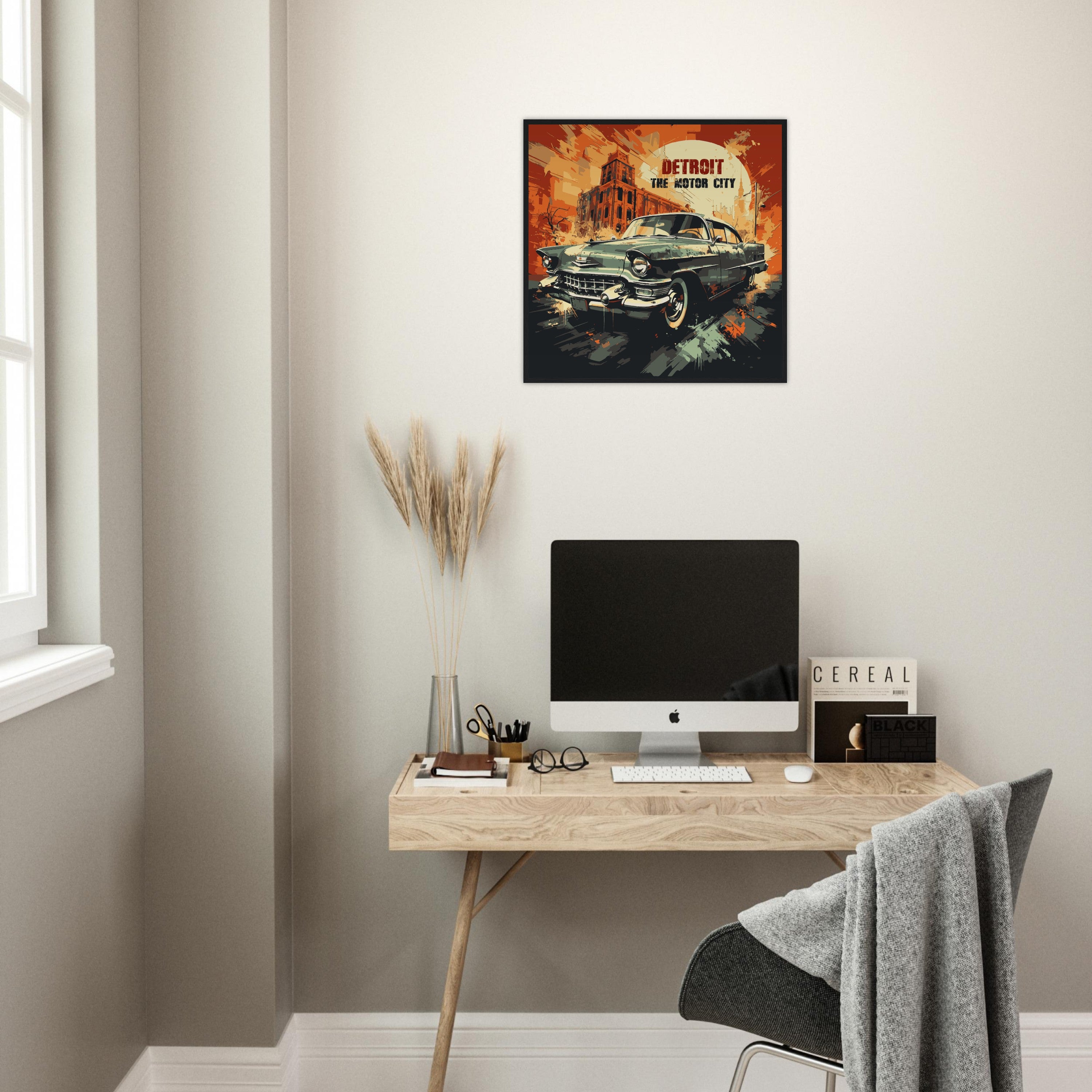 Detroit - The Motor City, Cadillac -  framed poster