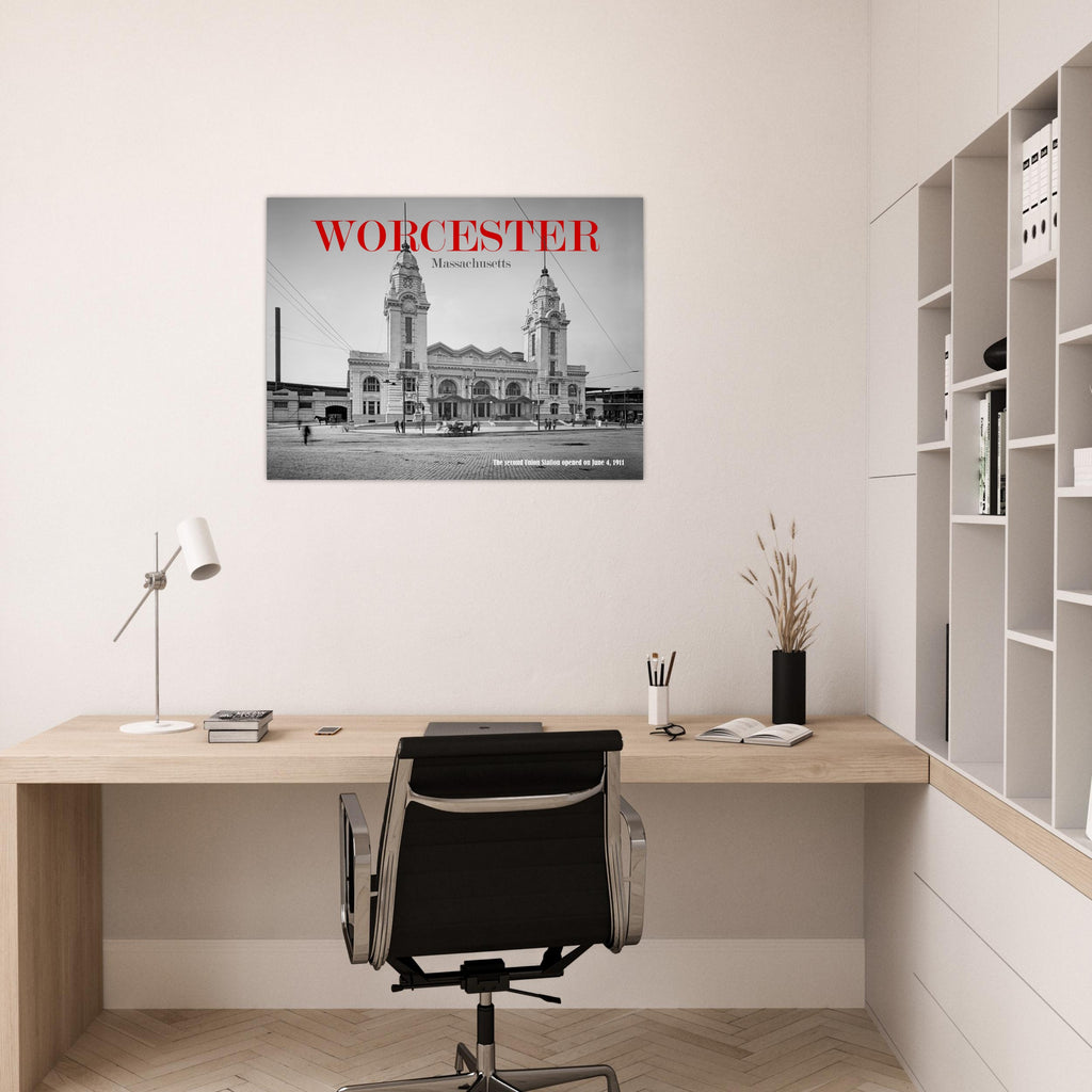 Worcester, Massachusetts - The second Union Station 1911 - Premium Matte Paper Poster