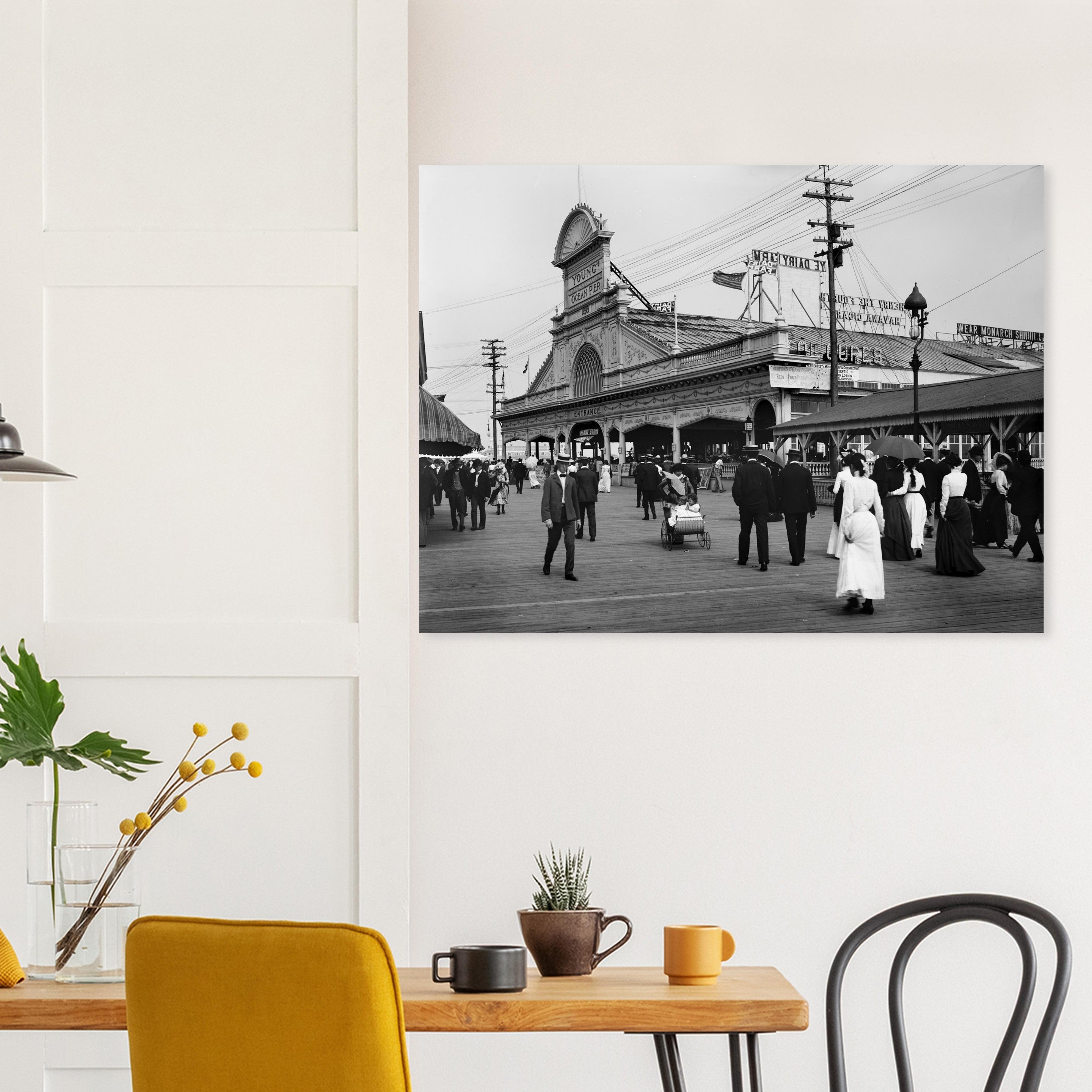 Atlantic City, New Jersey, Entrance to Young's Pier 1900 - Premium Matte Paper Poster