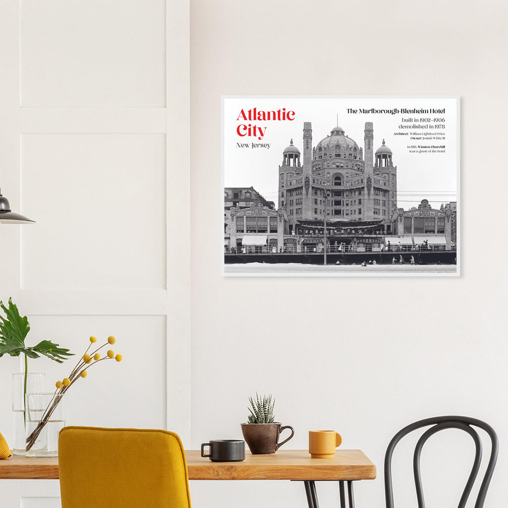 Atlantic City New Jersey 1900 The Marlborough-Blenheim Hotel - wooden framed posters