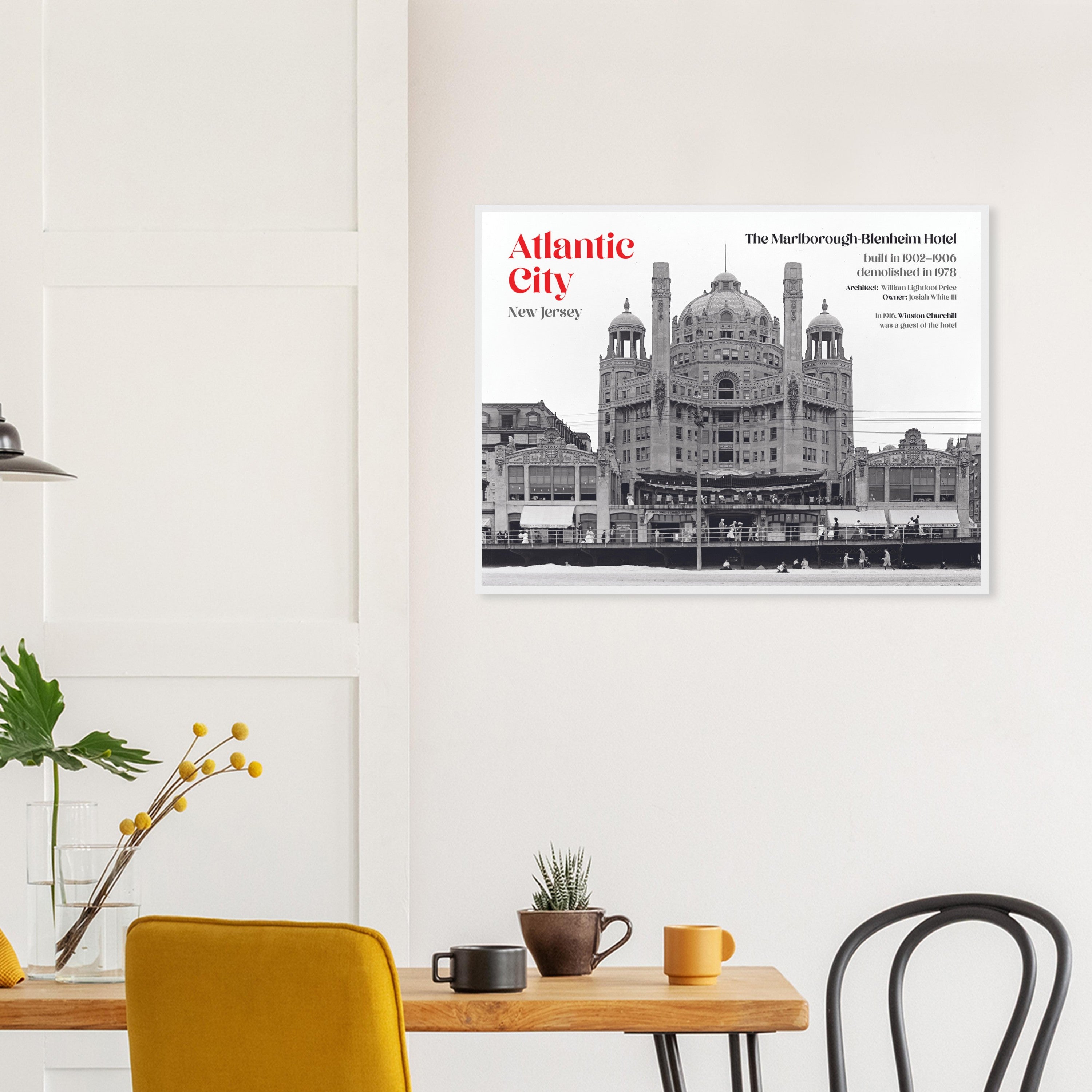 Atlantic City New Jersey 1900 The Marlborough-Blenheim Hotel - wooden framed posters