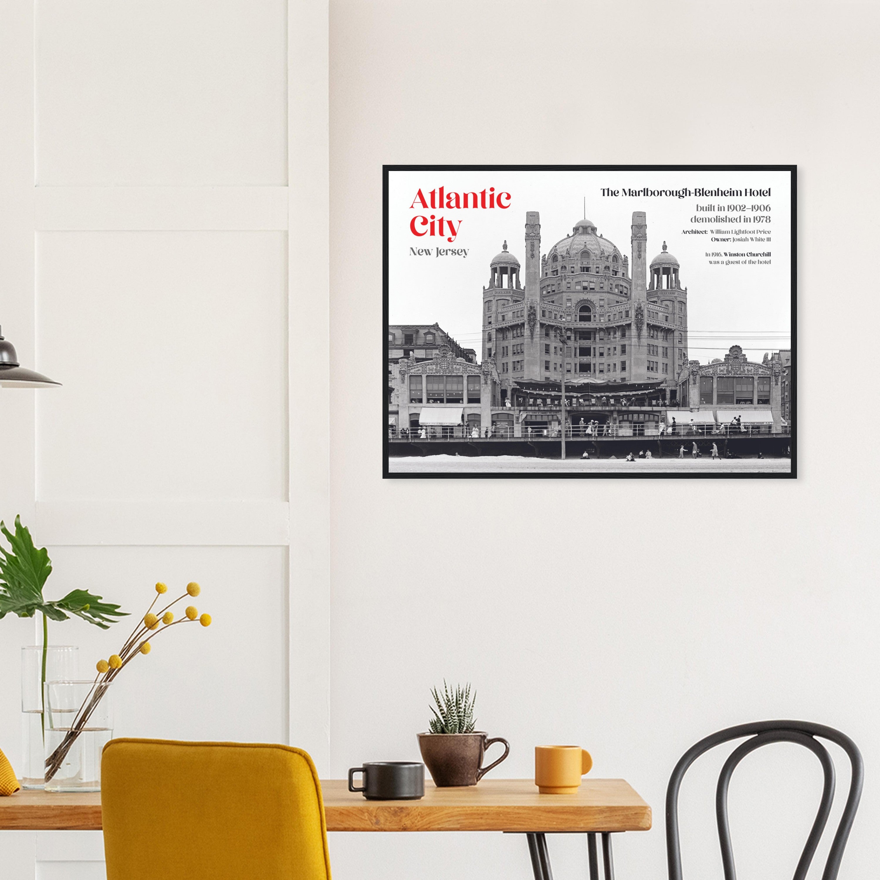 Atlantic City New Jersey 1900 The Marlborough-Blenheim Hotel - wooden framed posters